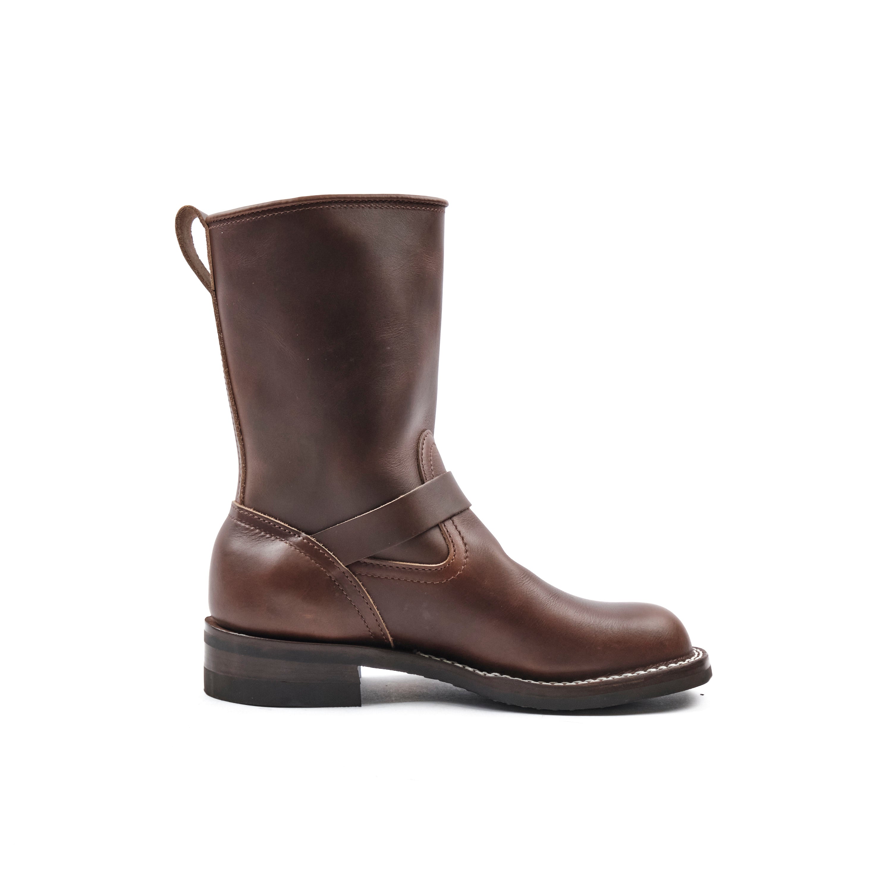 NICKS BOOTS - THE BRAKEMAN ENGINEER - HORWEEN SHACKLETON COGNAC