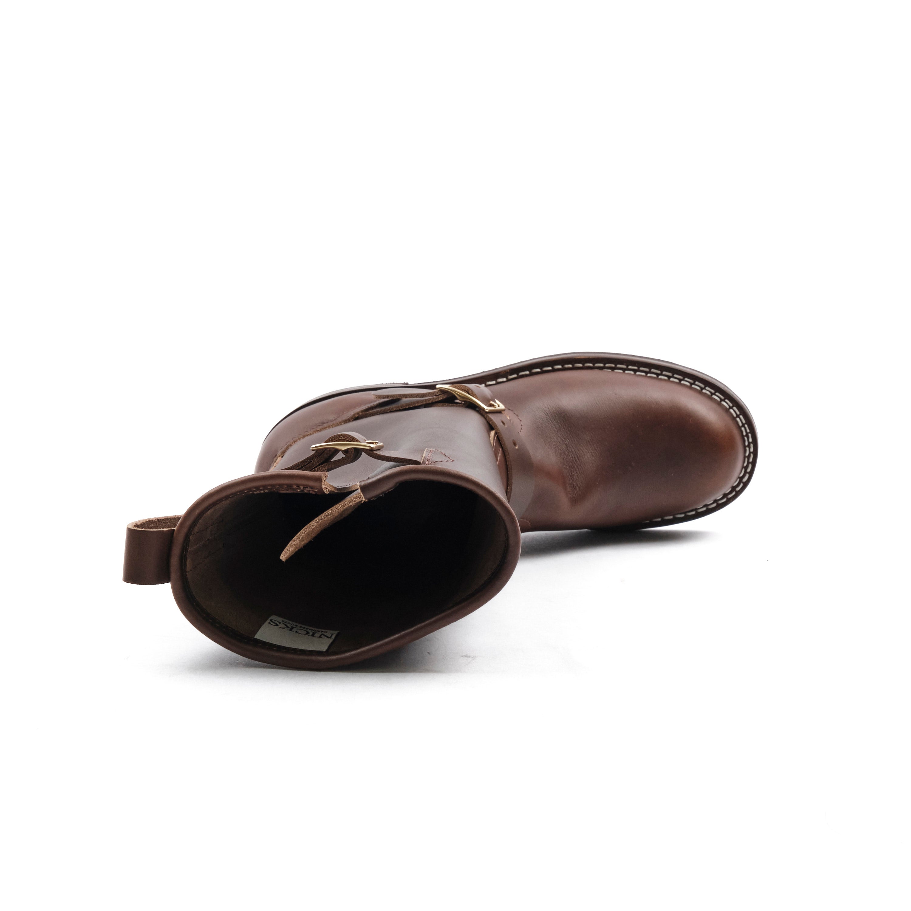 NICKS BOOTS - THE BRAKEMAN ENGINEER - HORWEEN SHACKLETON COGNAC
