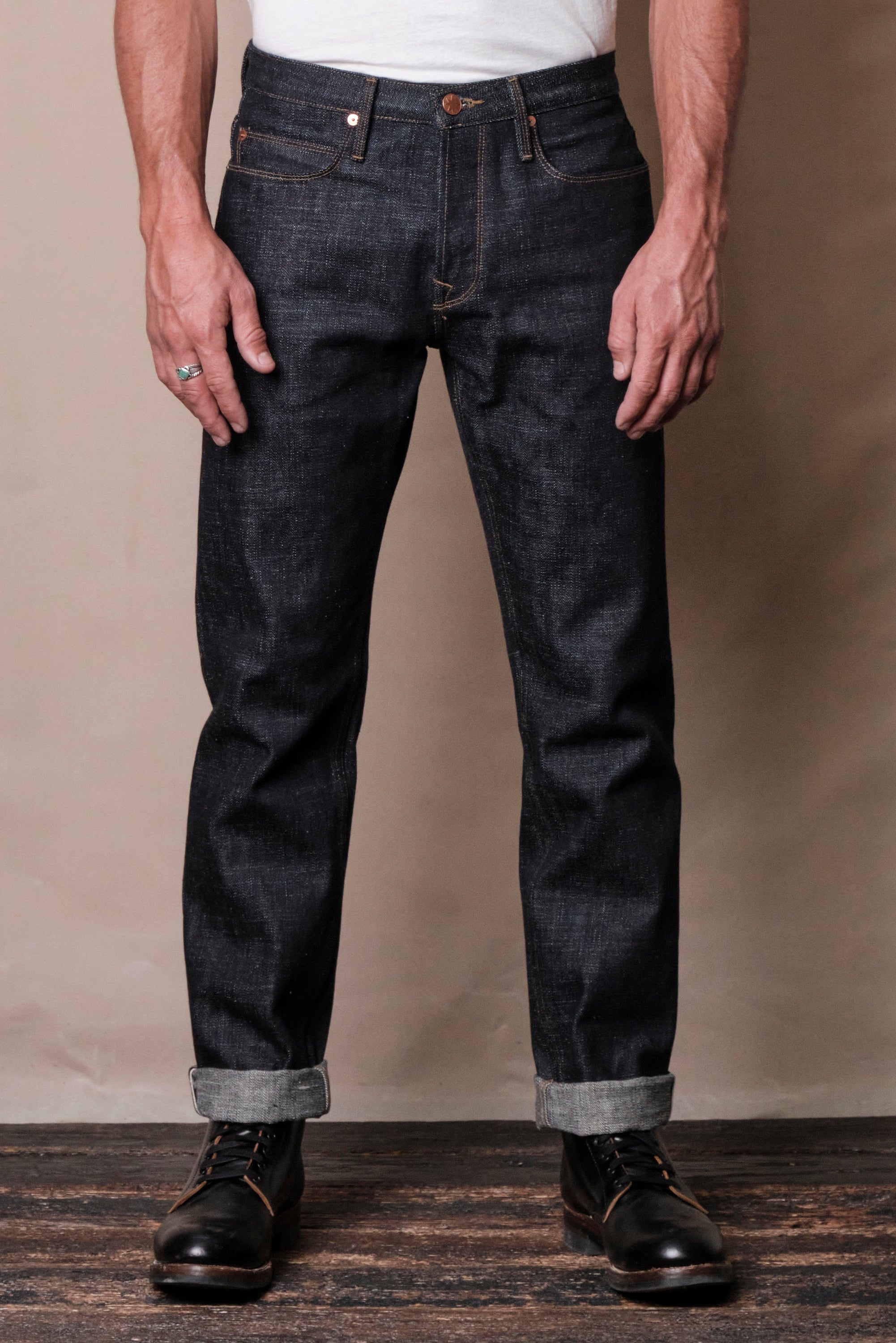 VINTAGE SLUB STRAIGHT DENIM-