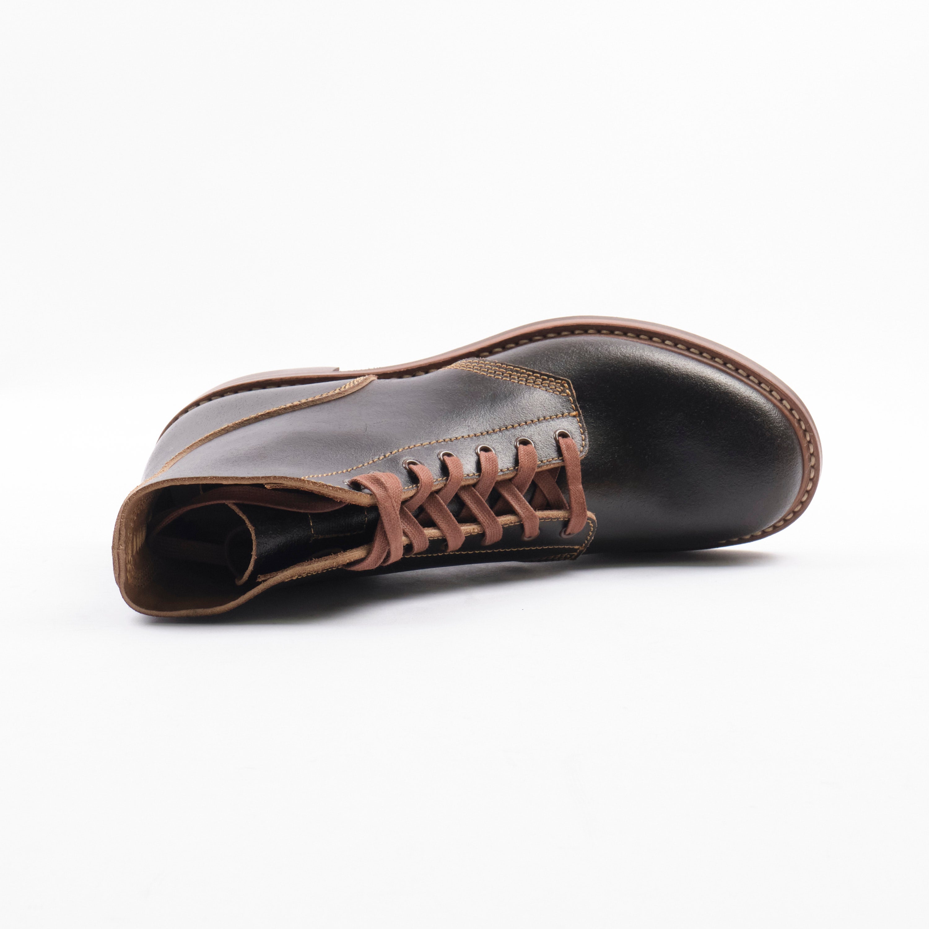 John Lofgren M-43 Service Boots Horween Dark Brown Waxed Flesh