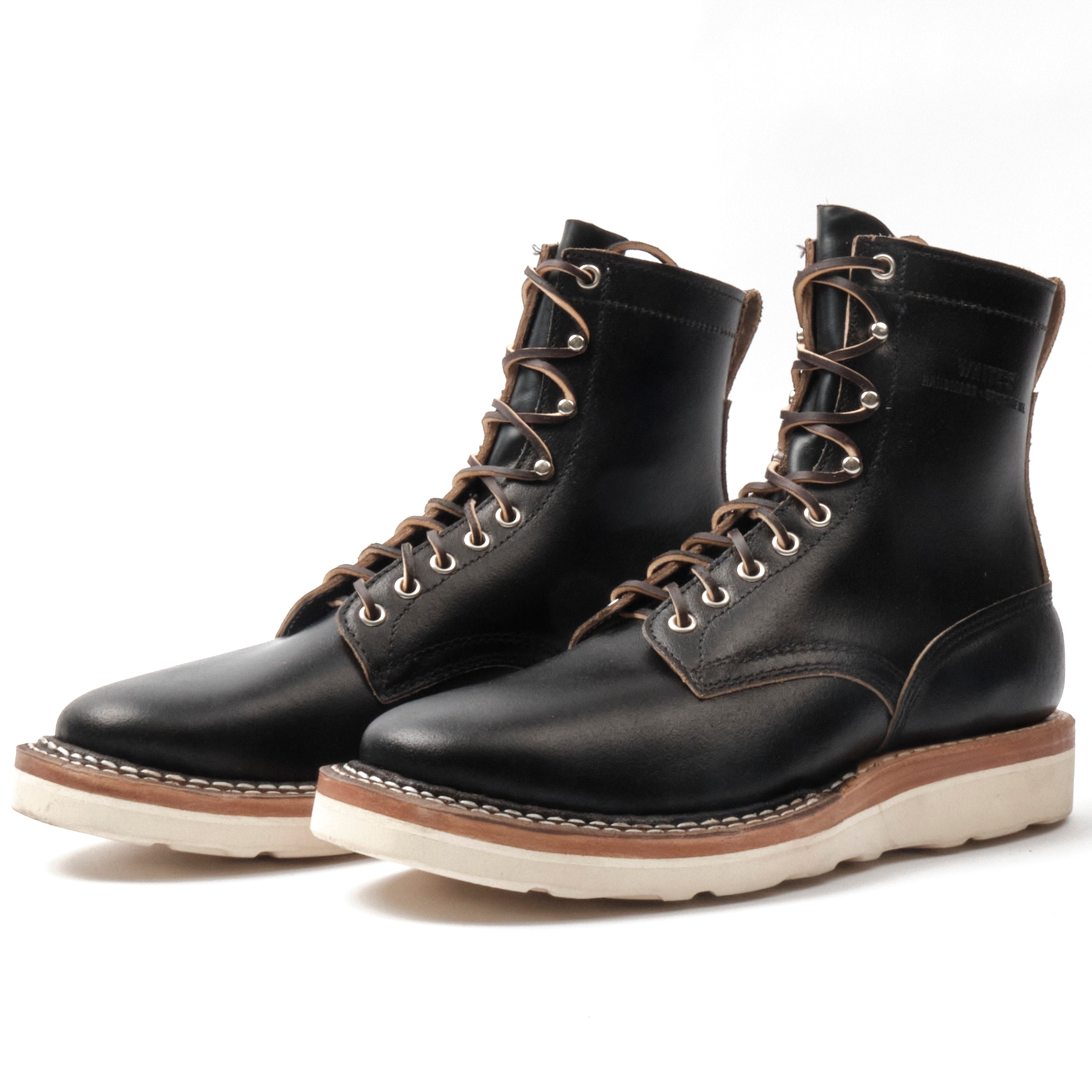 FREENOTE CLOTH X WHITE'S BOOTS - RANCHER 8" - BLACK WAXED FLESH