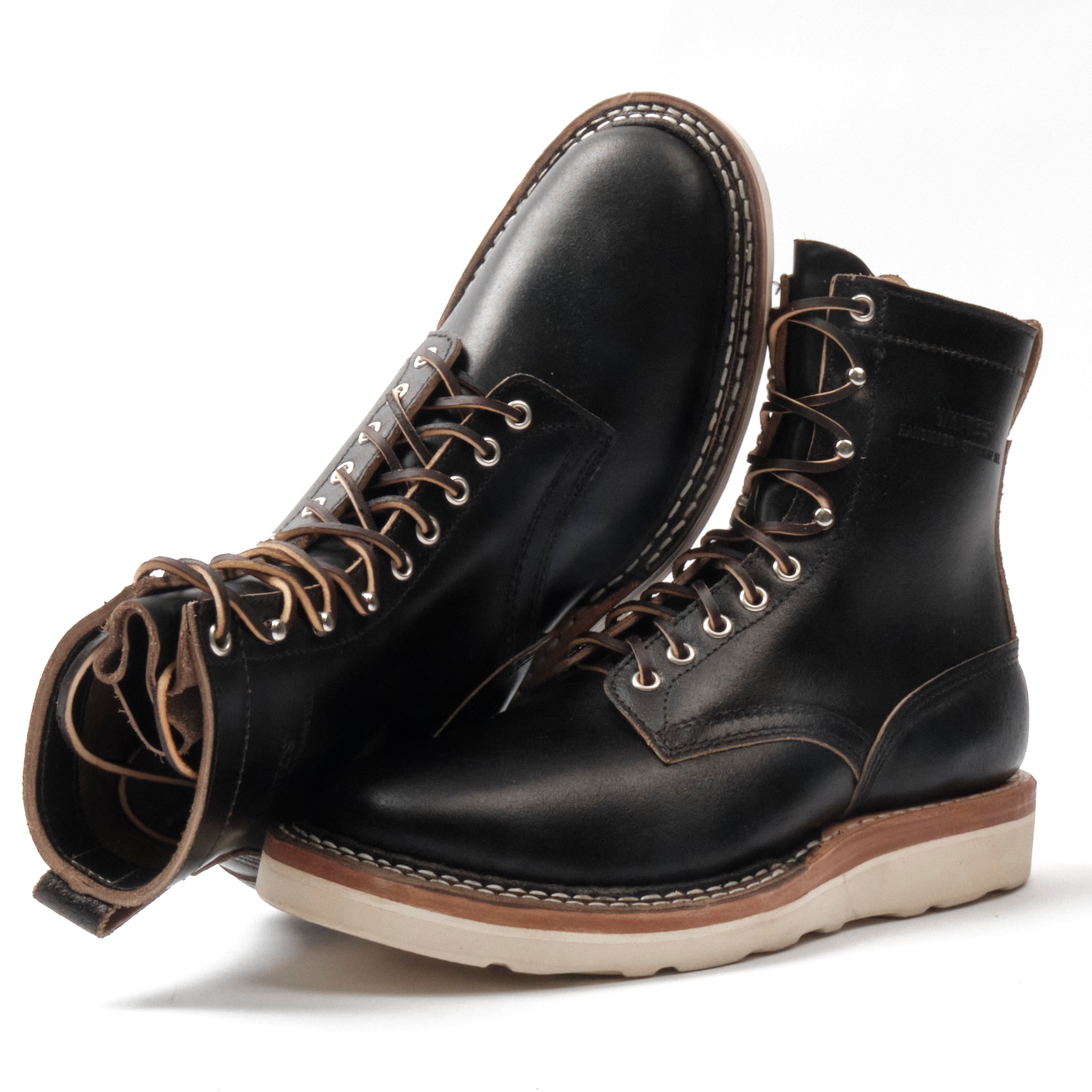 FREENOTE CLOTH X WHITE'S BOOTS - RANCHER 8" - BLACK WAXED FLESH