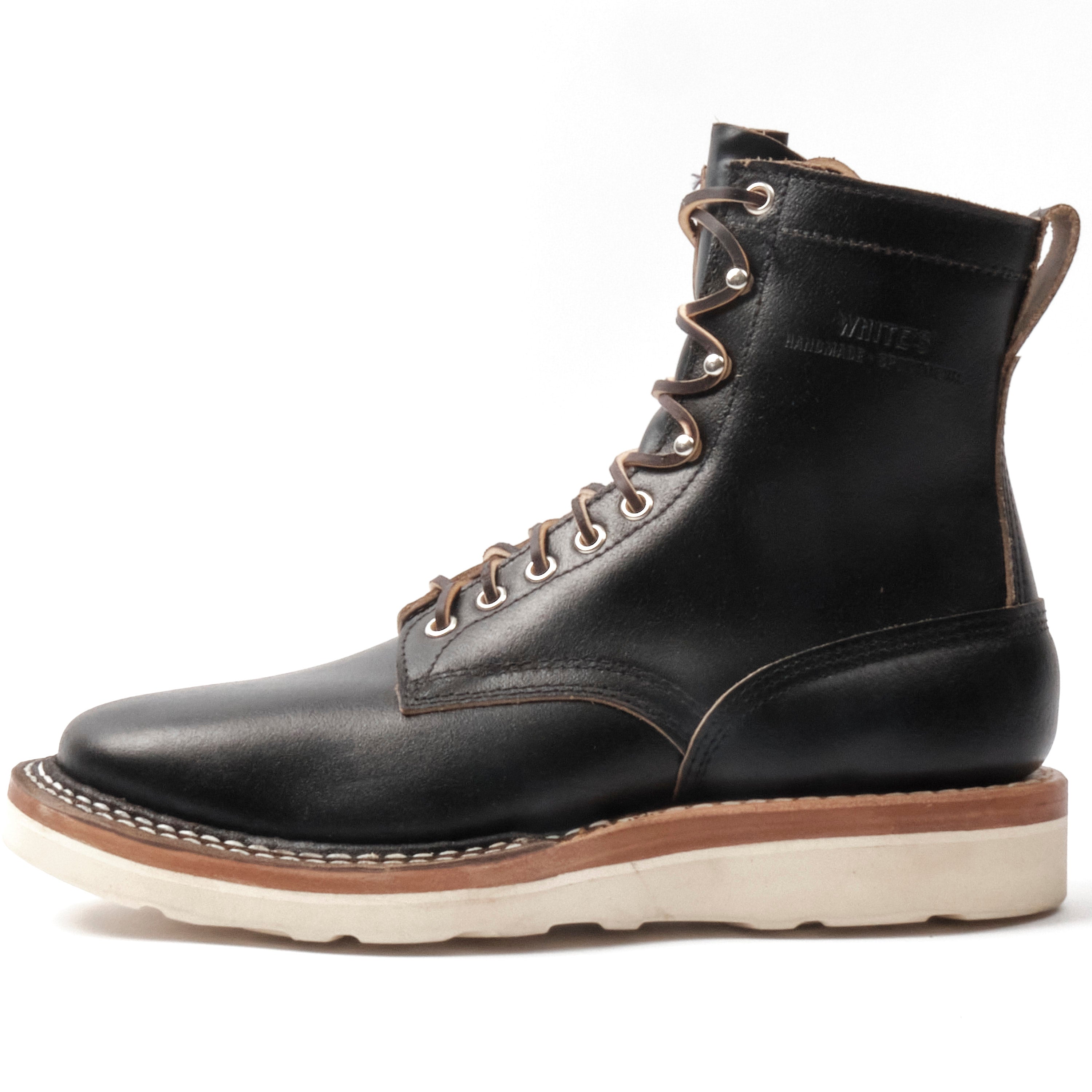 FREENOTE CLOTH X WHITE'S BOOTS - RANCHER 8" - BLACK WAXED FLESH