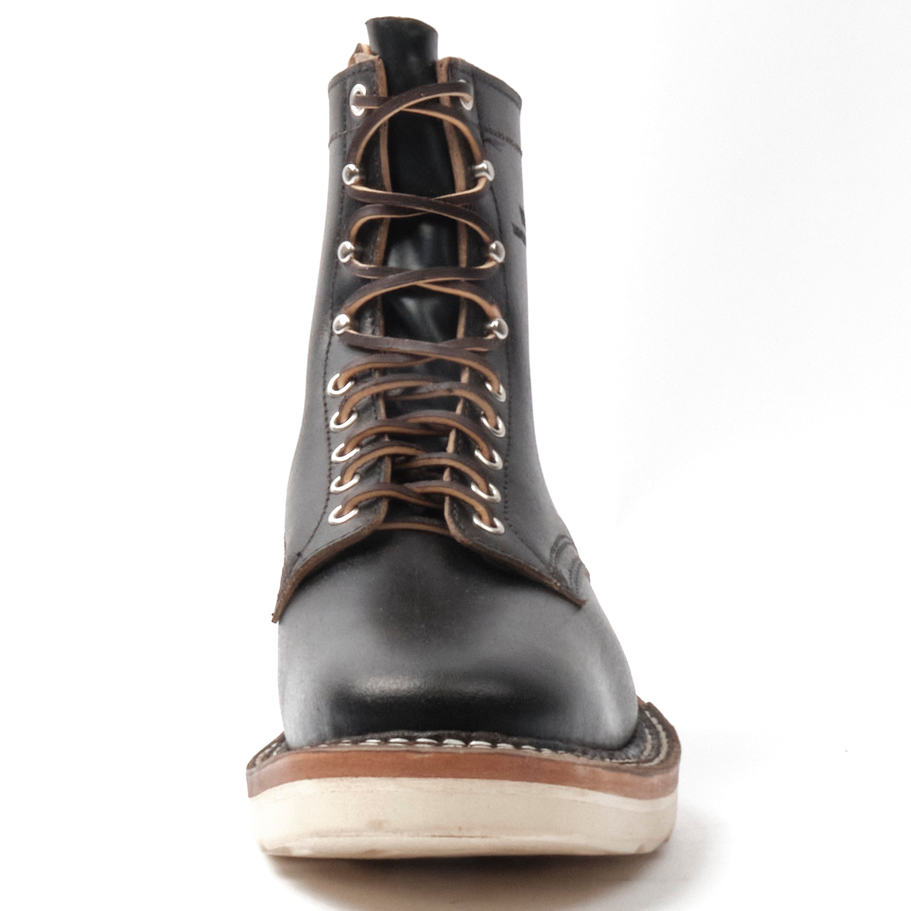 FREENOTE CLOTH X WHITE'S BOOTS - RANCHER 8" - BLACK WAXED FLESH