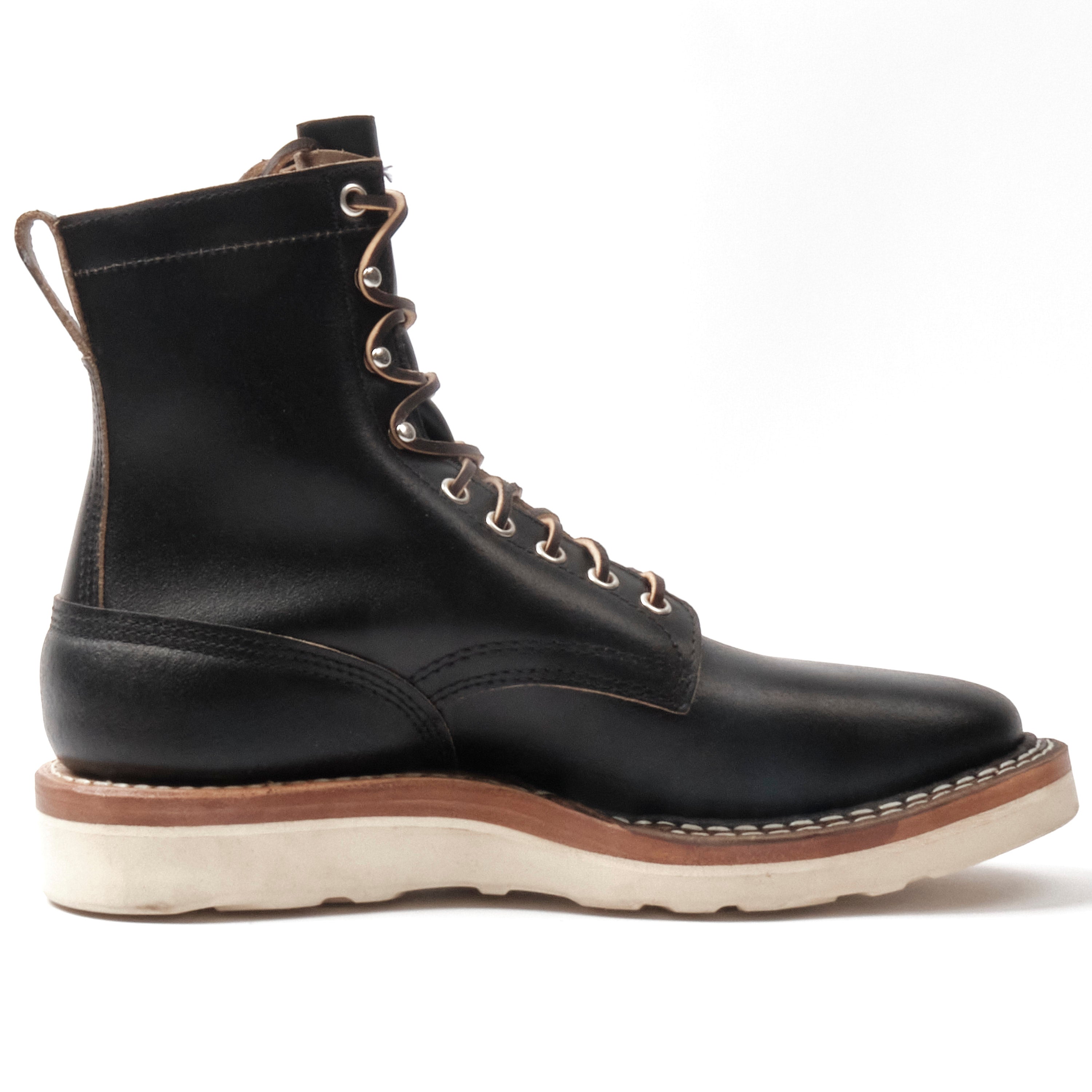 FREENOTE CLOTH X WHITE'S BOOTS - RANCHER 8" - BLACK WAXED FLESH