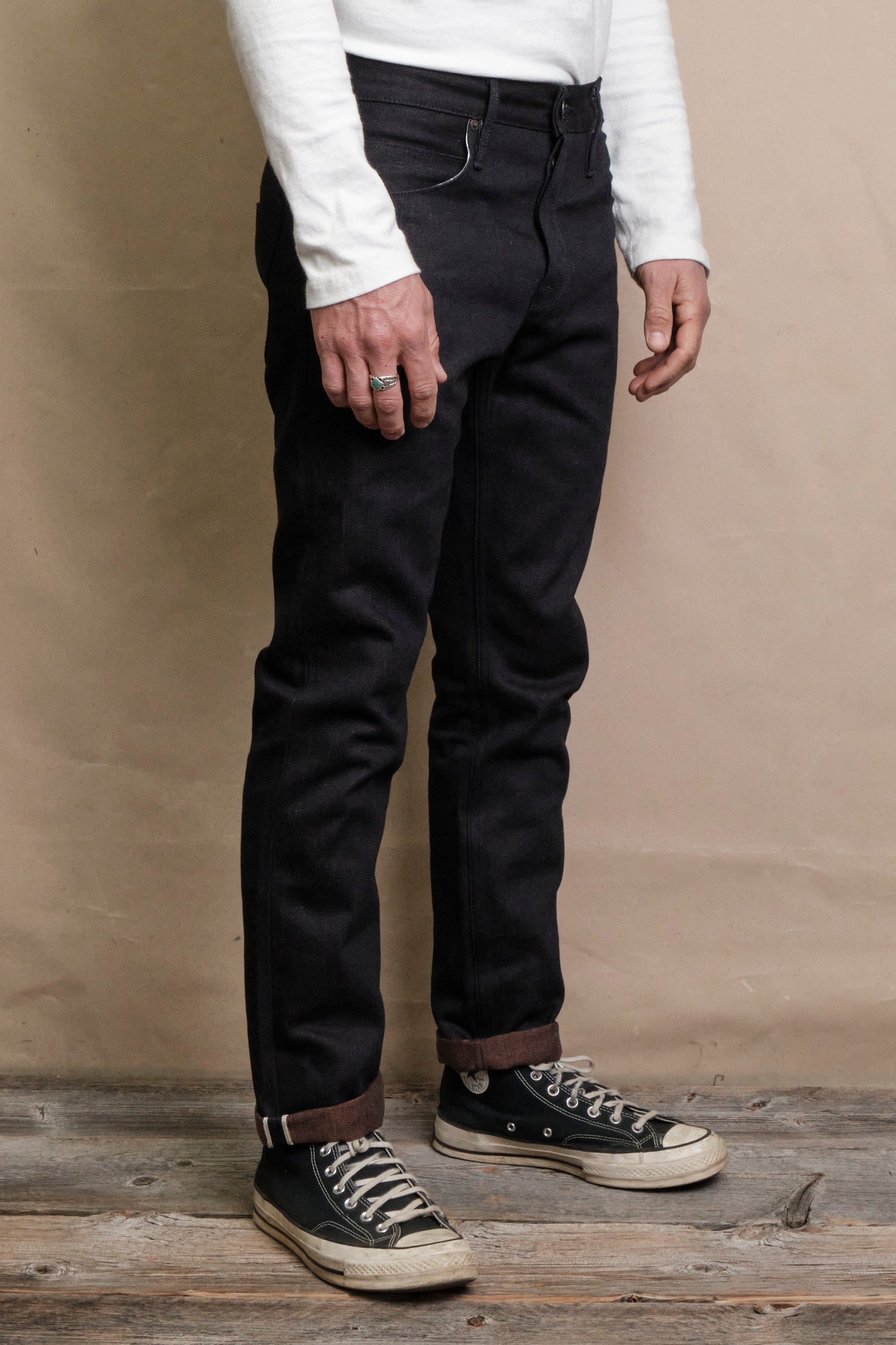 Avila Slim Taper <span> 16 ounce Indigo Brown Denim</span>