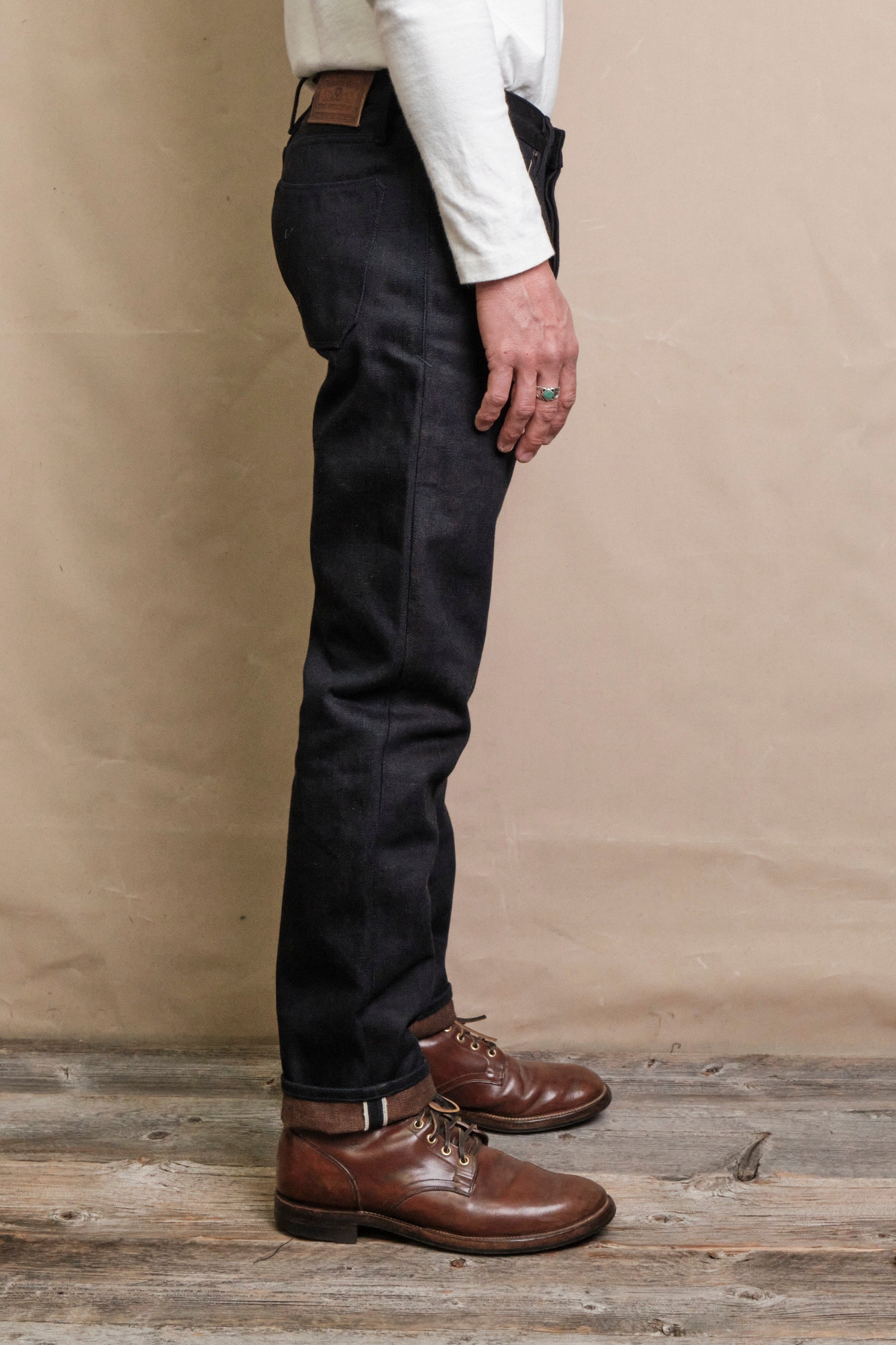 Portola Classic Taper <span> 16 Ounce Indigo Brown Denim </span>