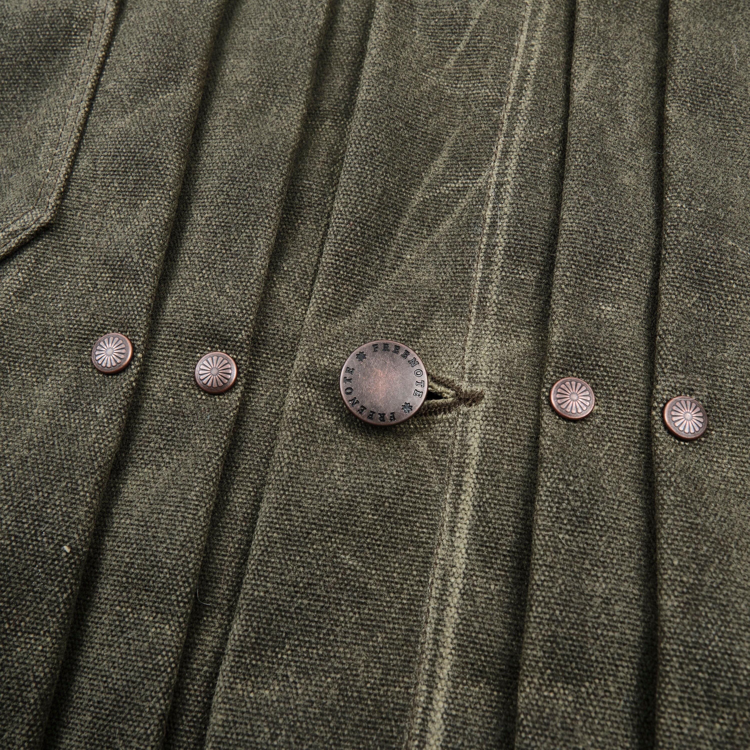 Riders Jacket Heavy Waxed Canvas Olive Alpaca