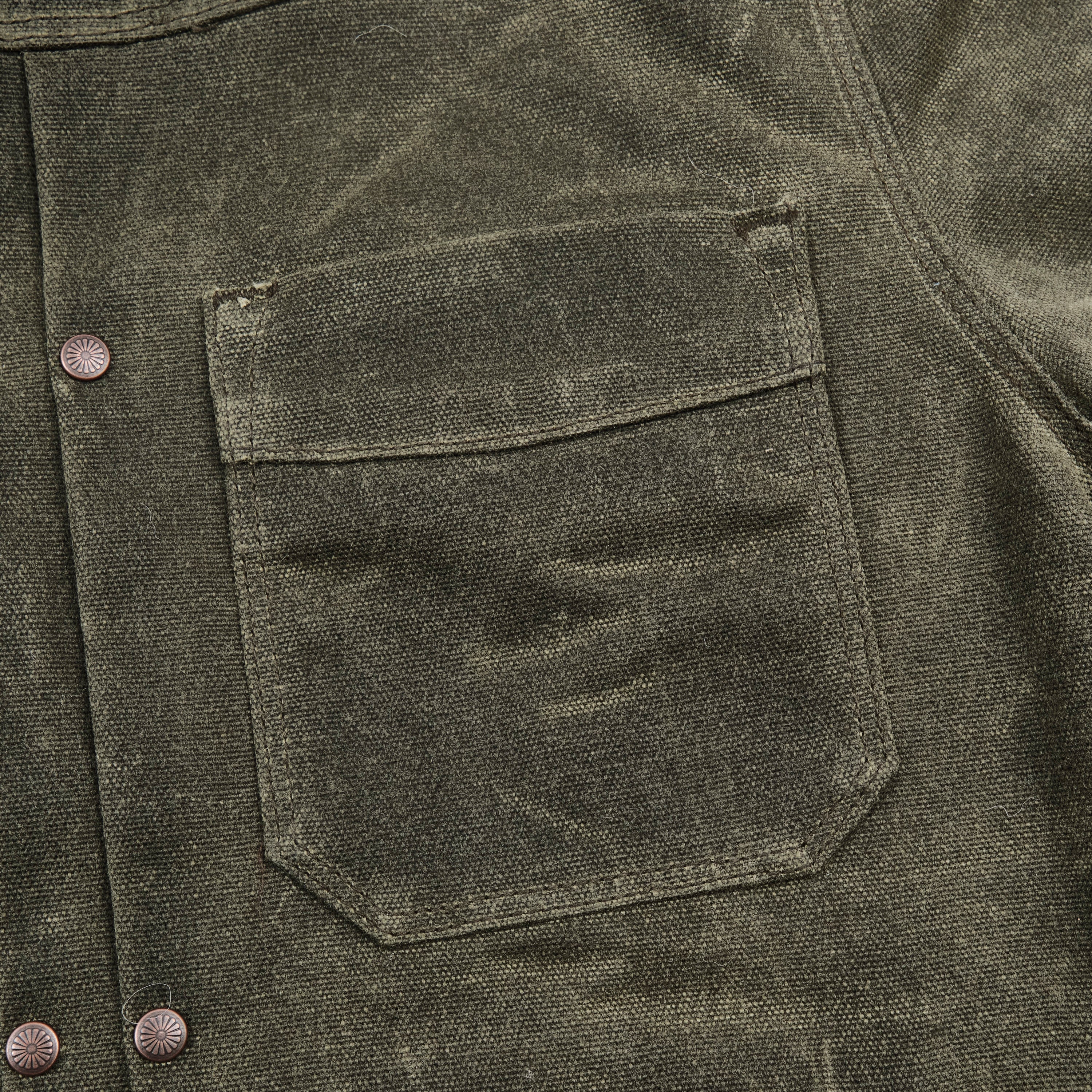 Riders Jacket Heavy Waxed Canvas Olive Alpaca