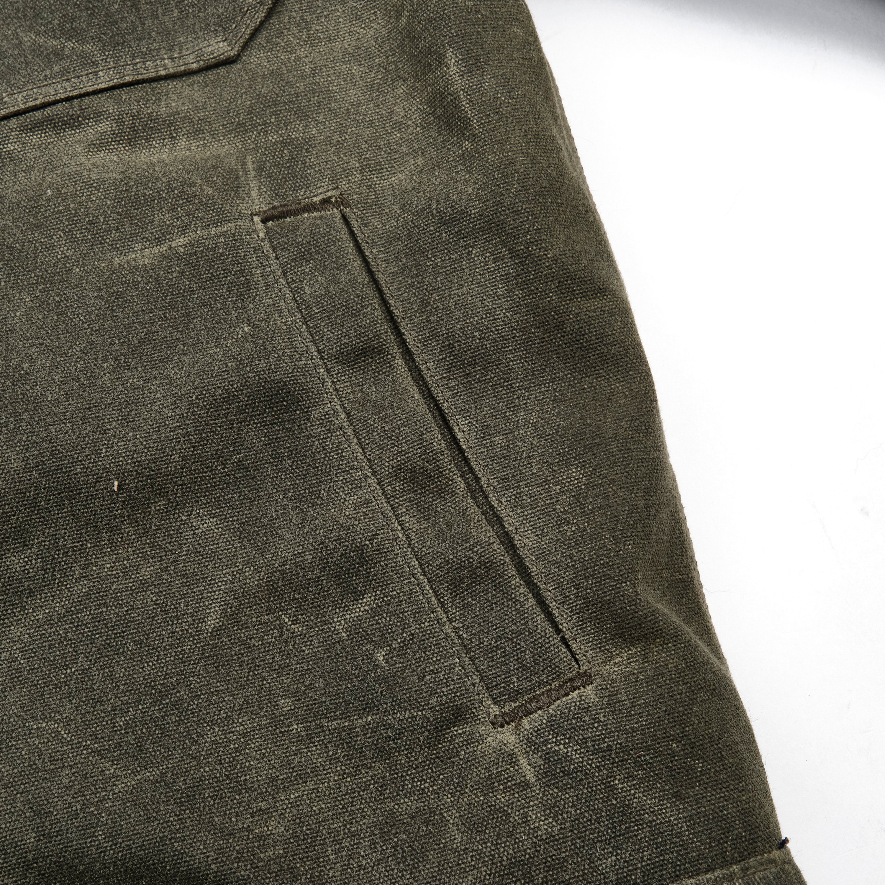 Riders Jacket Heavy Waxed Canvas Olive Alpaca