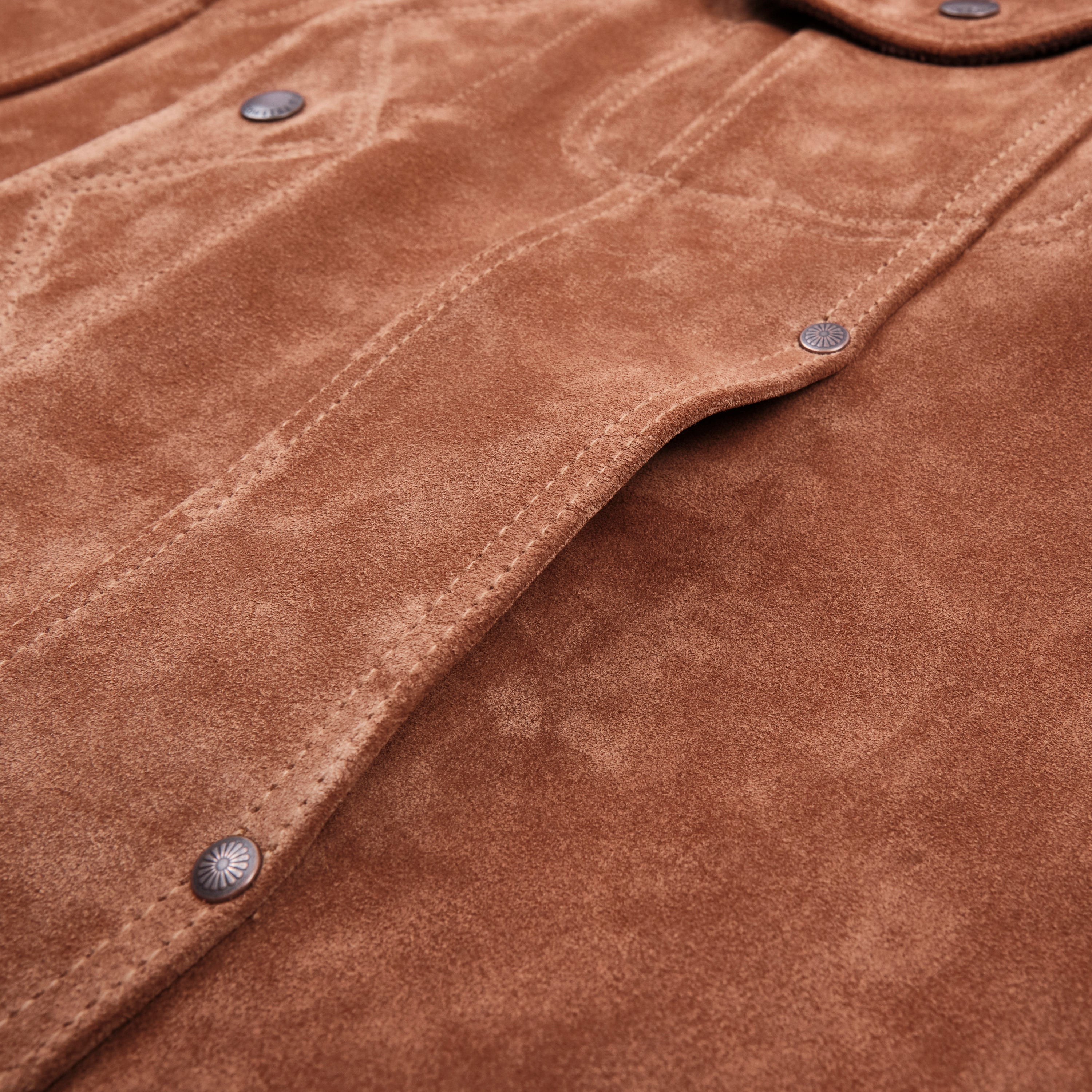 High Low 1.4mm Tobacco Suede Jacket