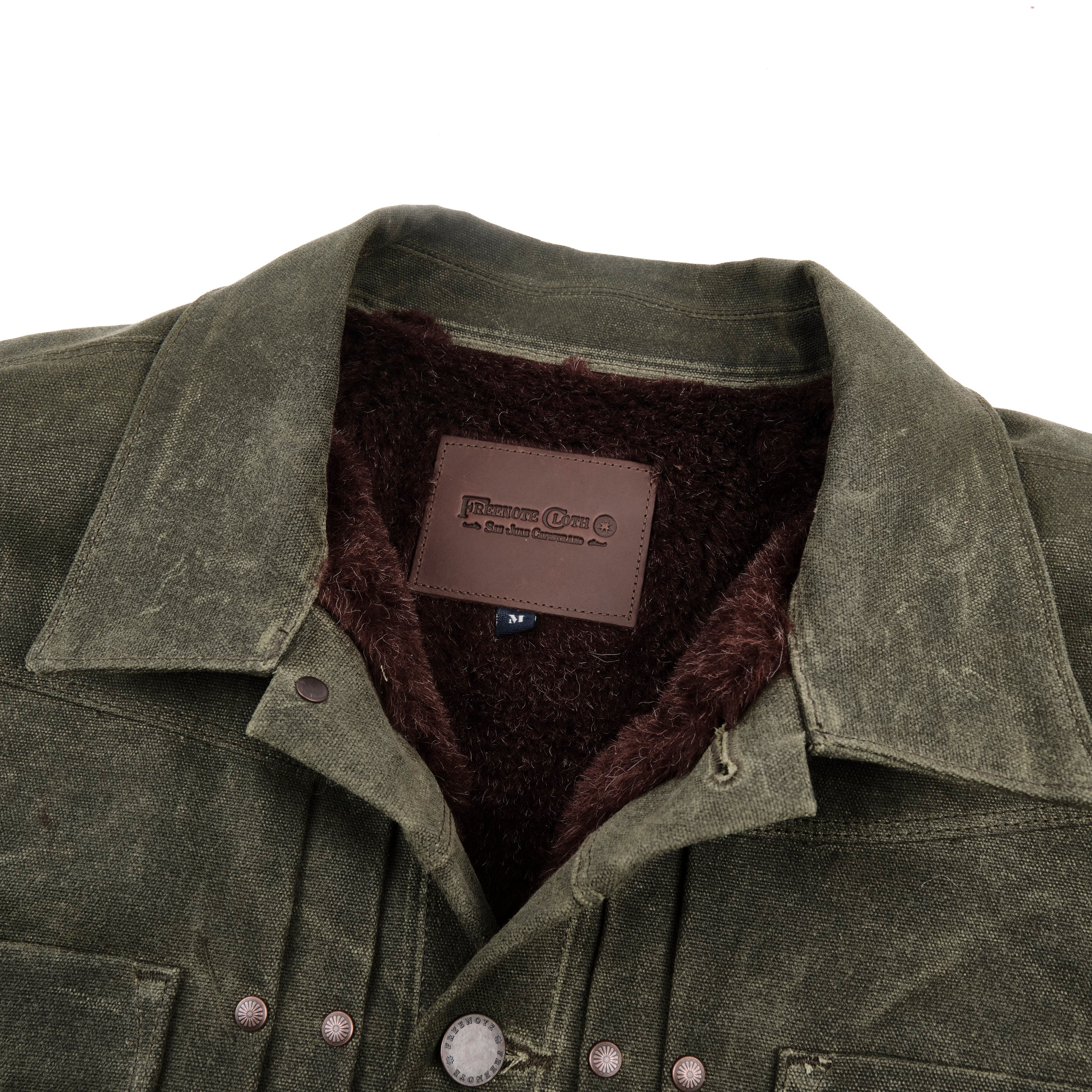 Riders Jacket Heavy Waxed Canvas Olive Alpaca