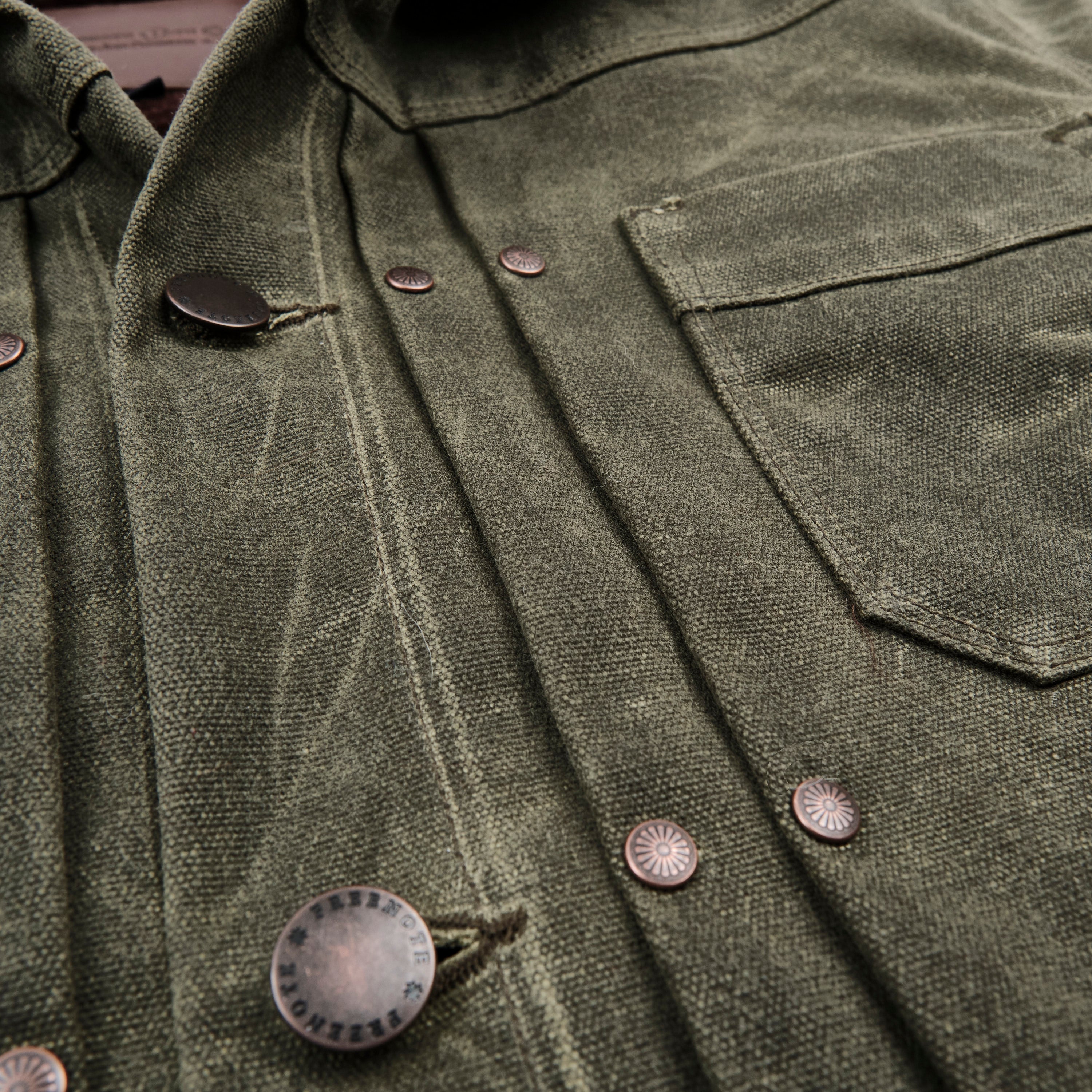 Riders Jacket Heavy Waxed Canvas Olive Alpaca
