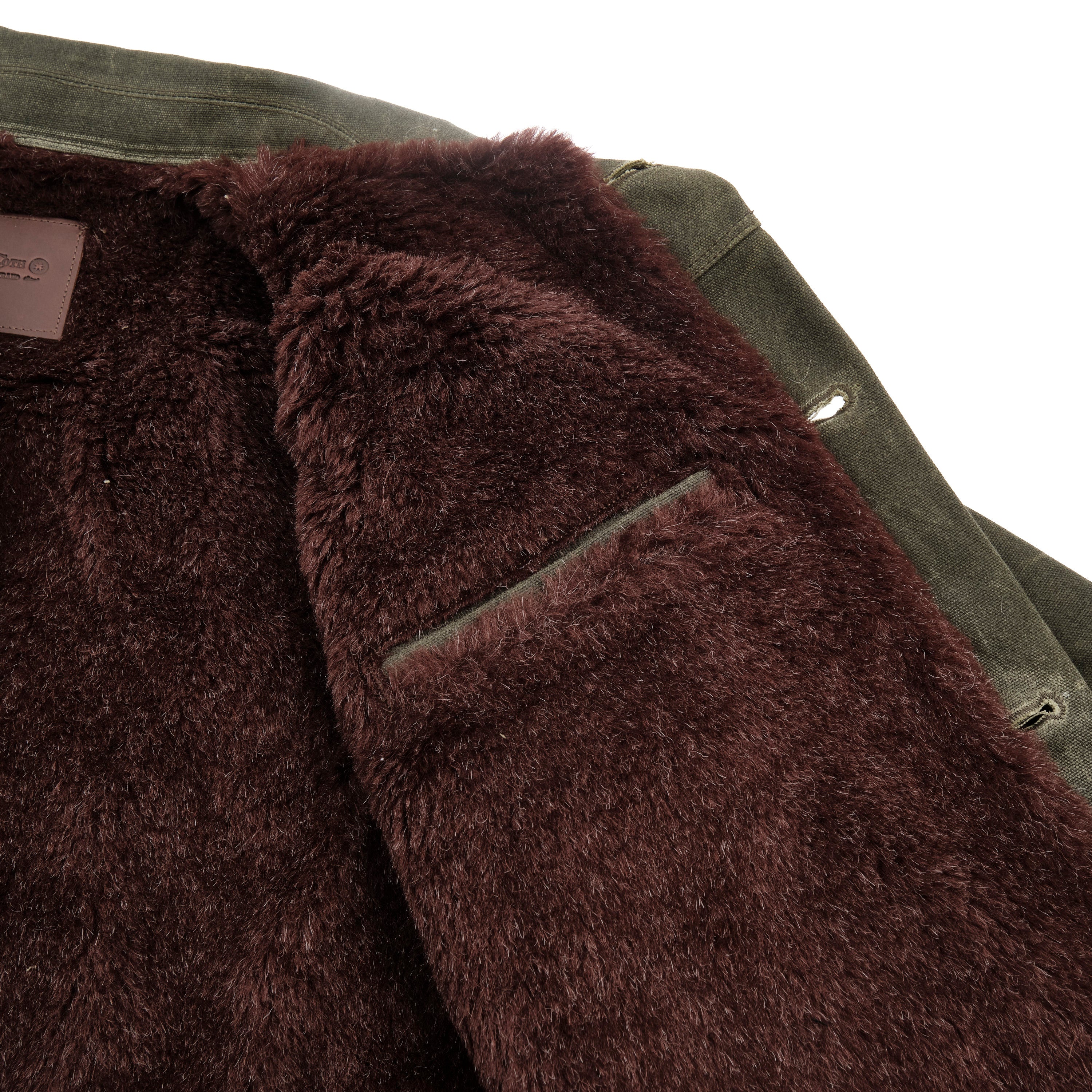 Riders Jacket Heavy Waxed Canvas Olive Alpaca