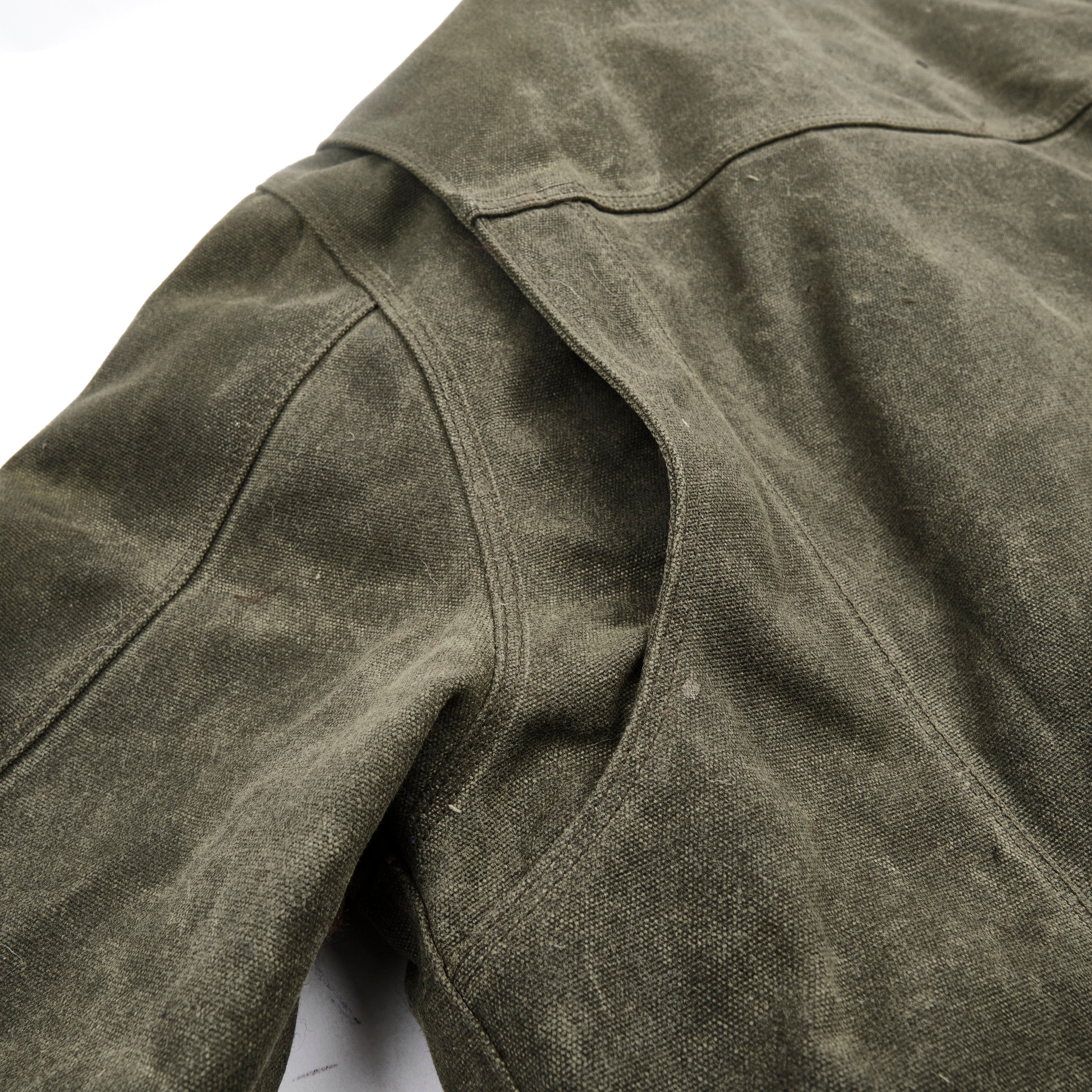 Riders Jacket Heavy Waxed Canvas Olive Alpaca