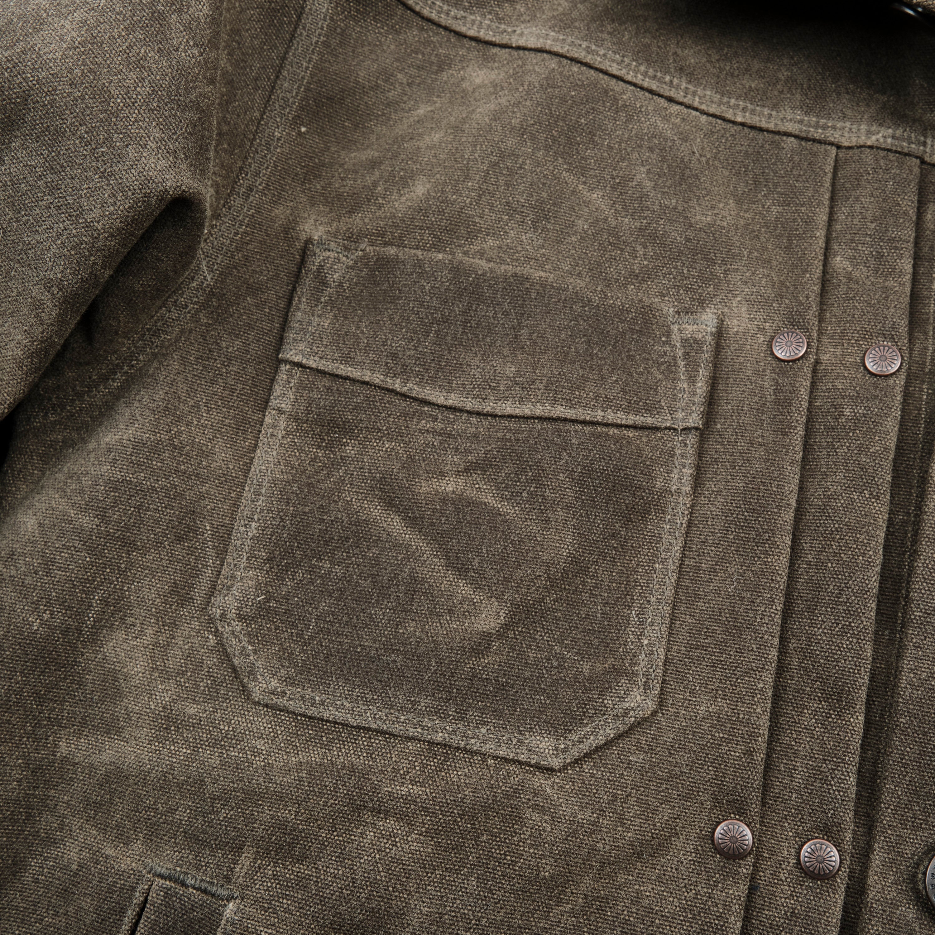 Riders Jacket Heavy Waxed Canvas Tobacco Wool