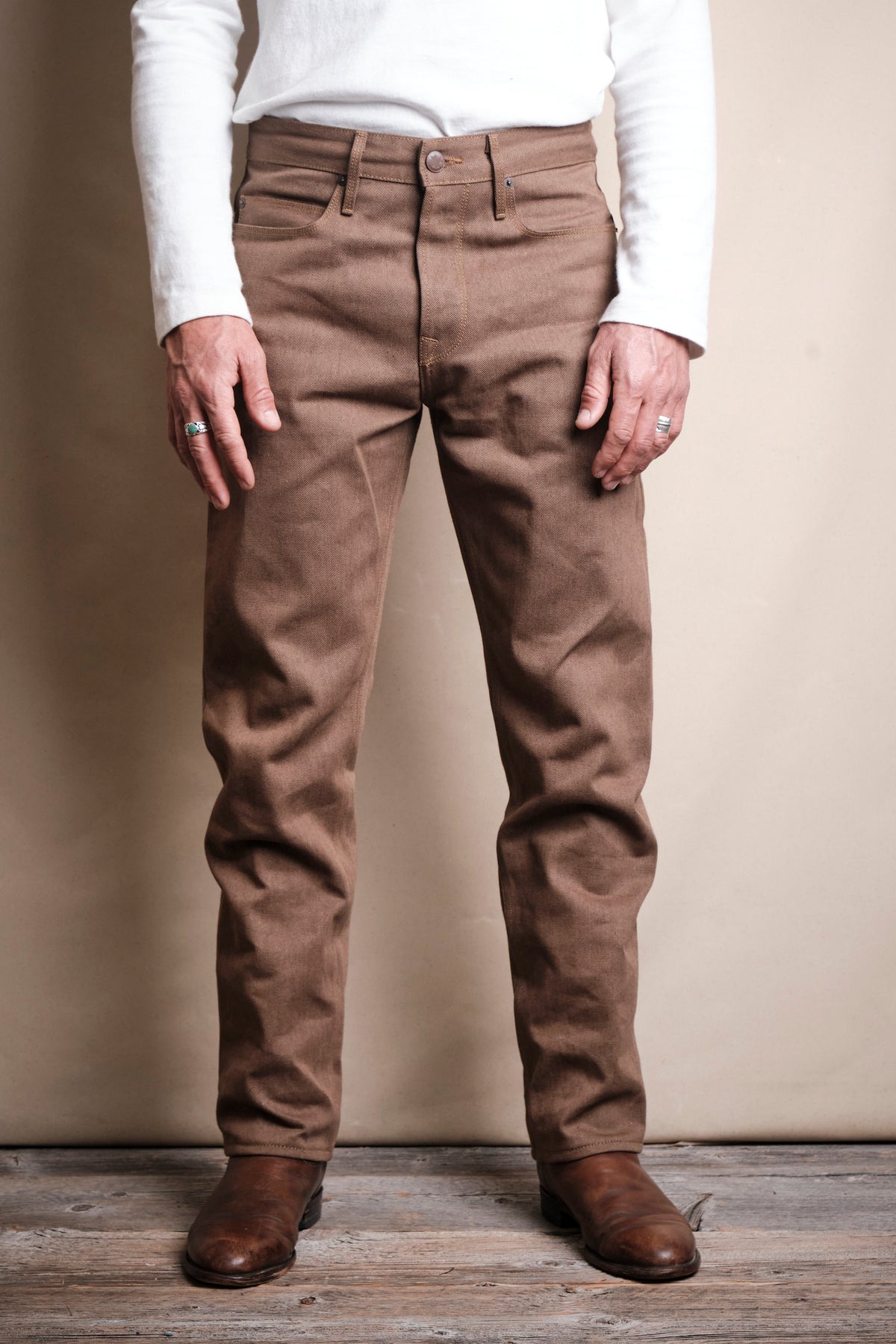 Portola Taper | 15 Ounce Brown Denim