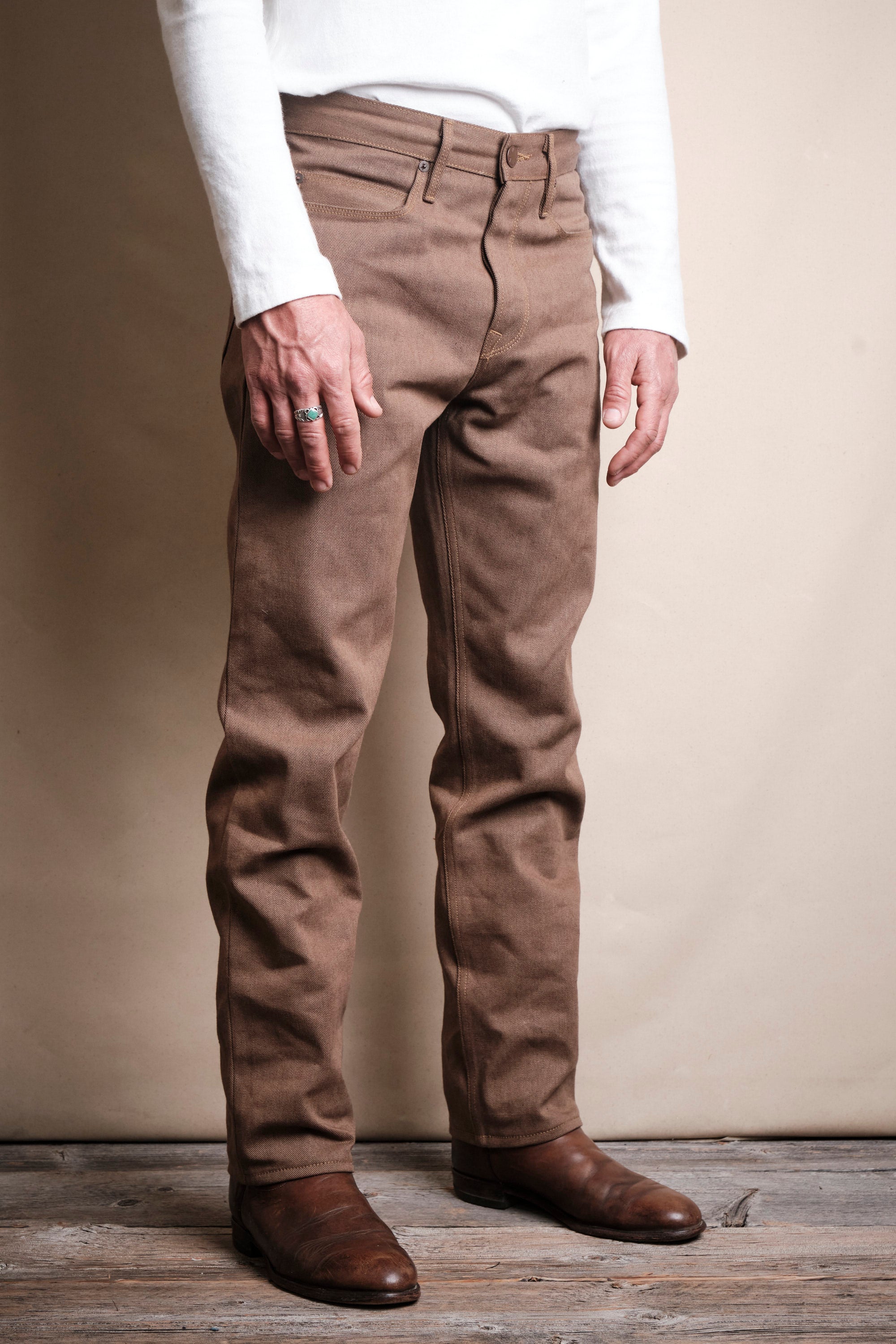 Portola Classic Taper <span> 15 Ounce Brown Denim </span>