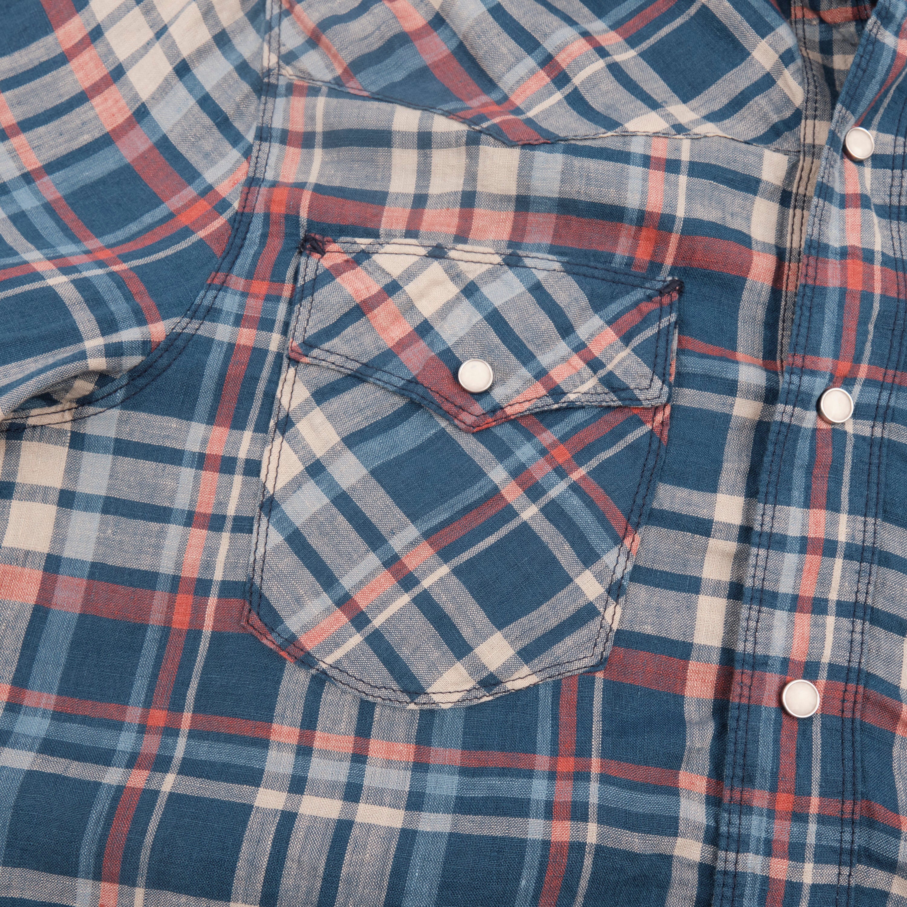 Western Scout Kingfisher Blue Plaid