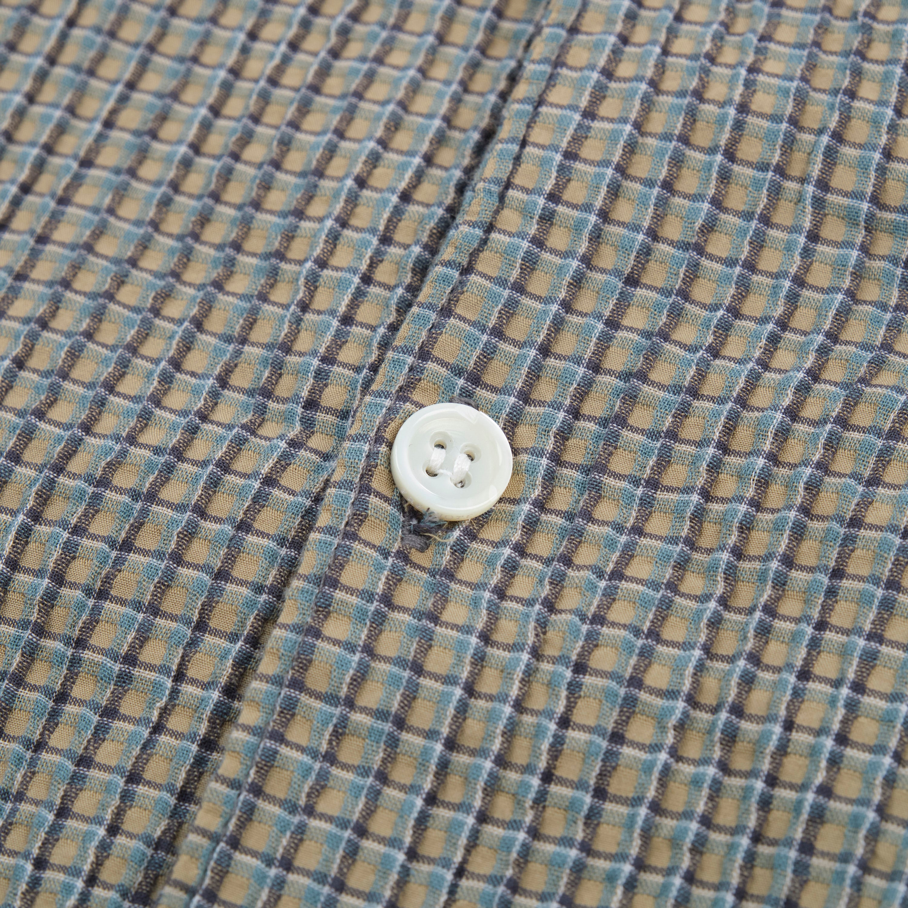 Cayucos Seersucker Olive Plaid