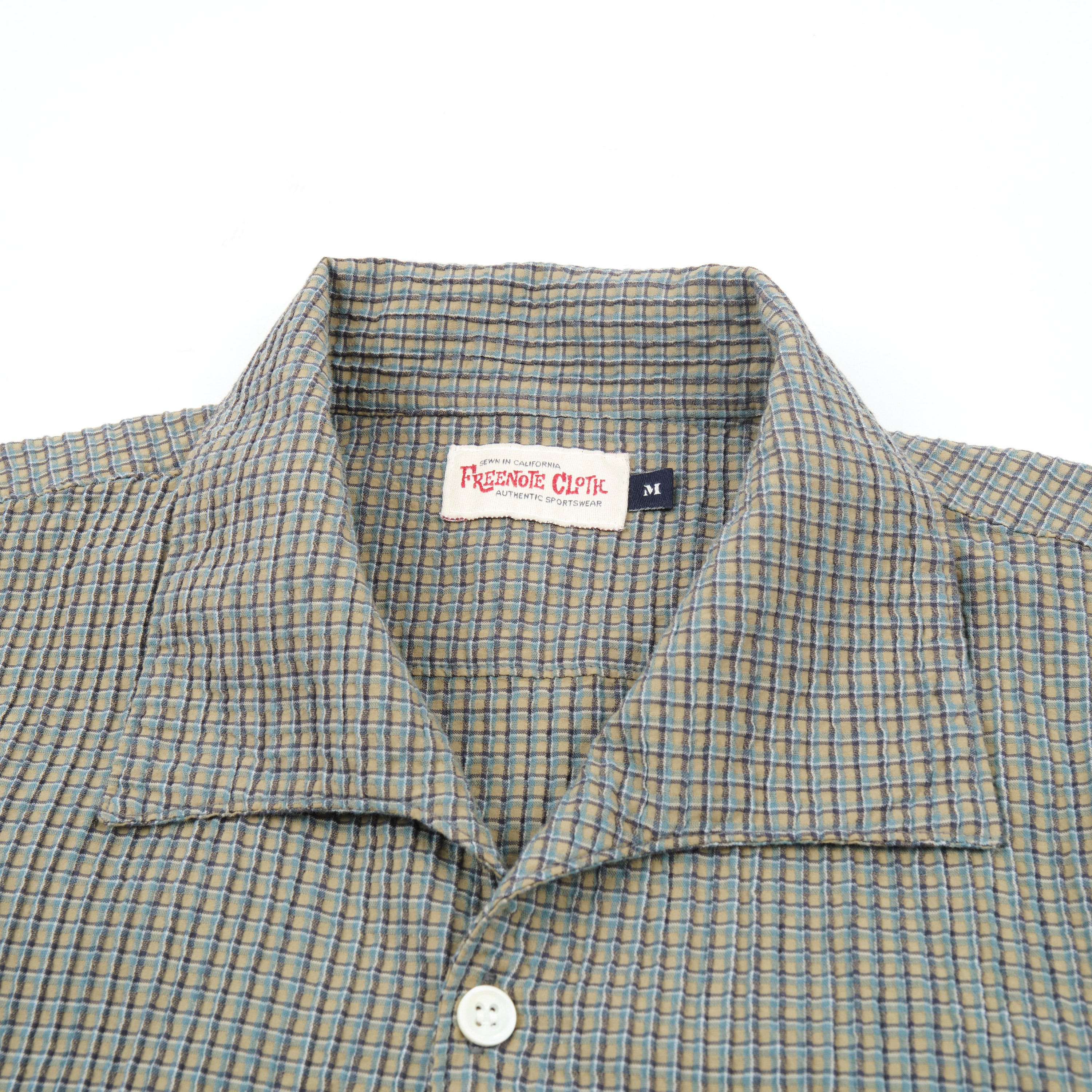 Cayucos Seersucker Olive Plaid