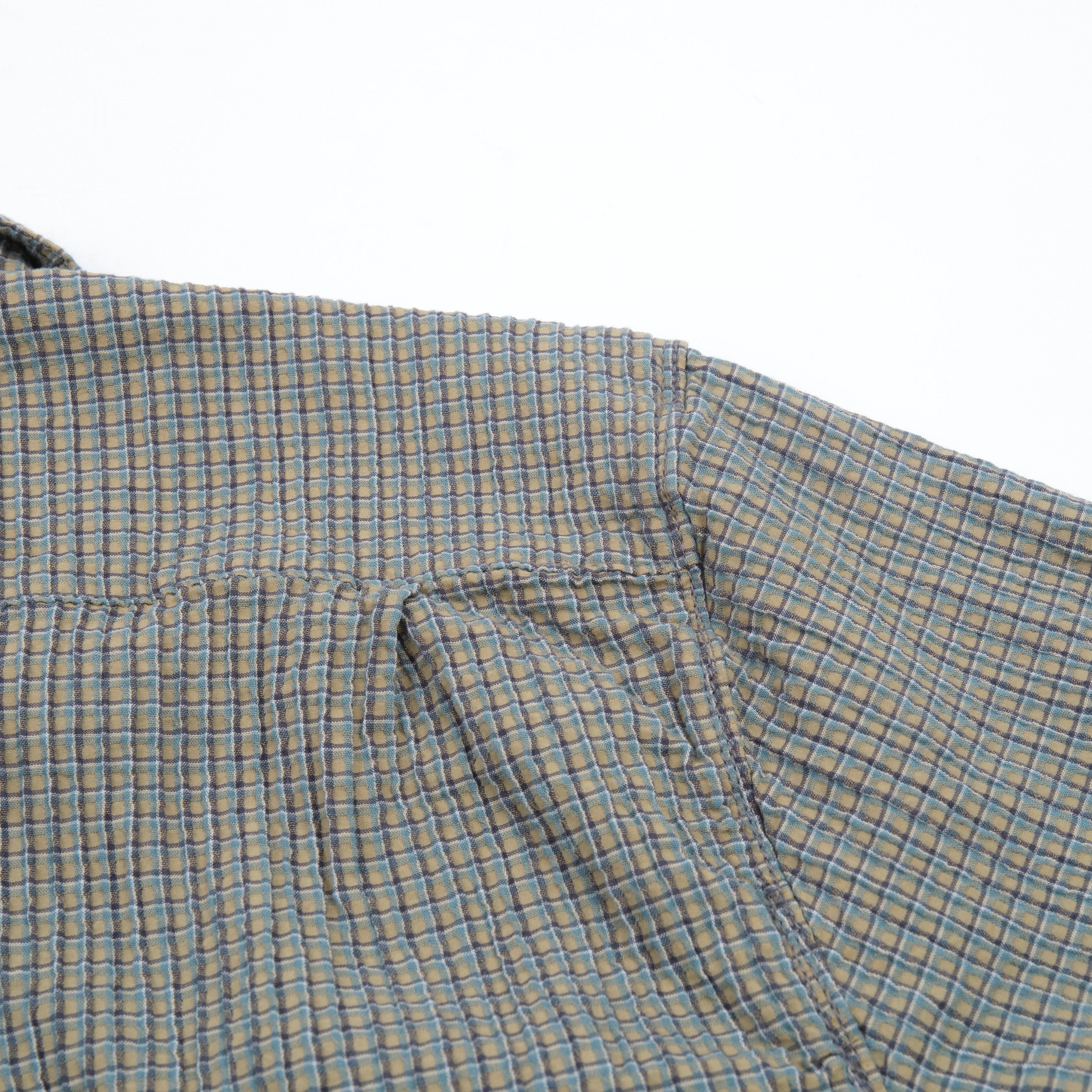 Cayucos Seersucker Olive Plaid