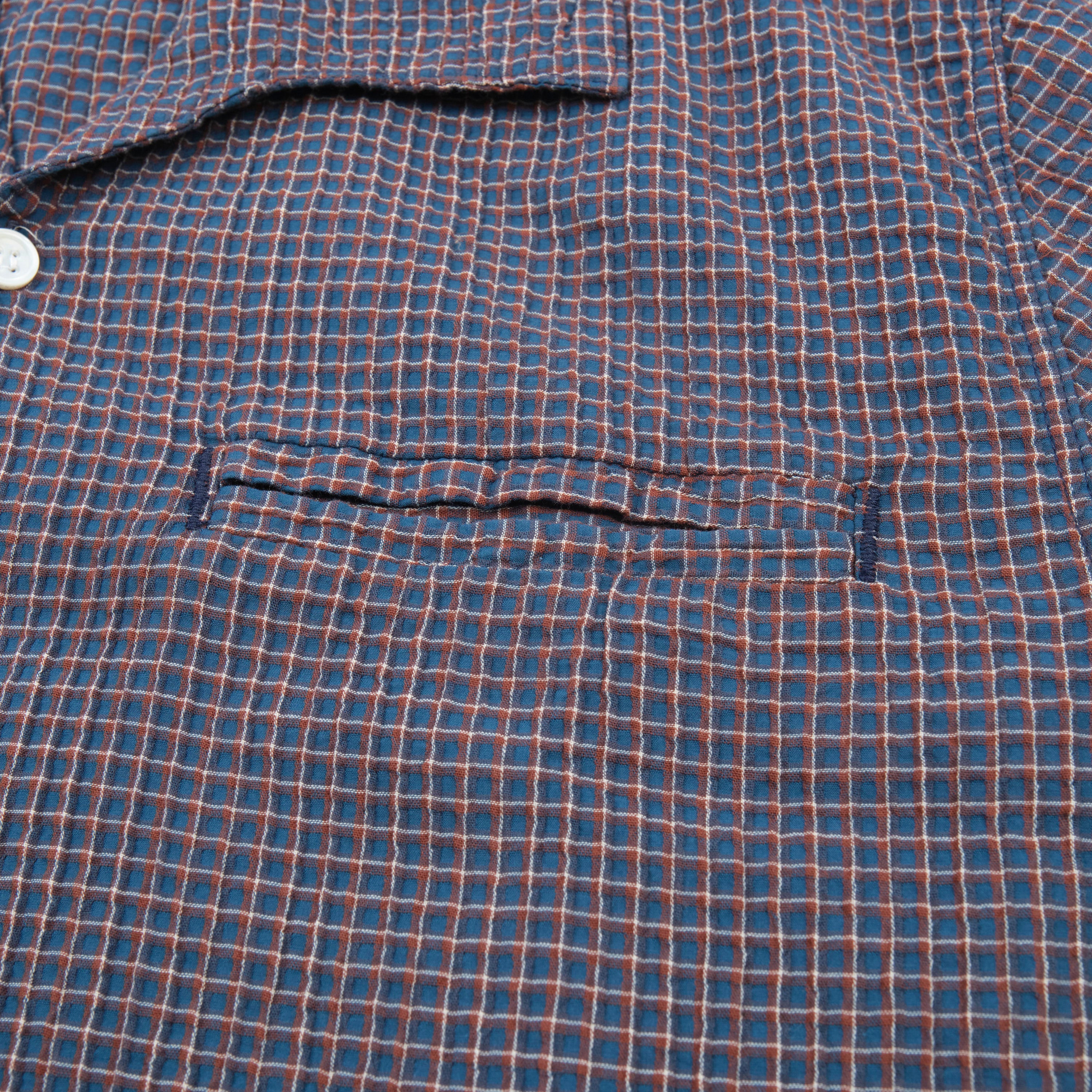 Cayucos Seersucker Blue Plaid
