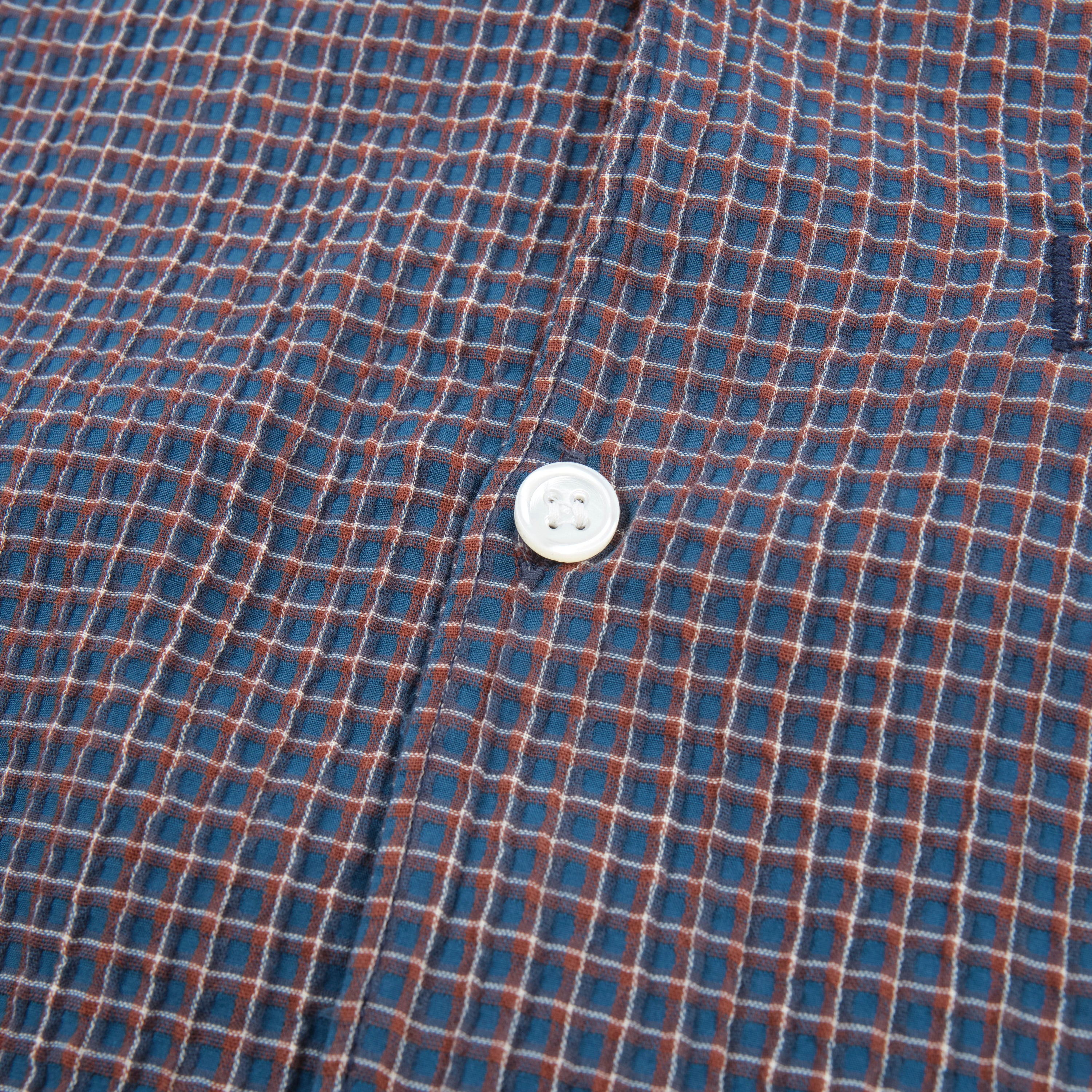 Cayucos Seersucker Blue Plaid