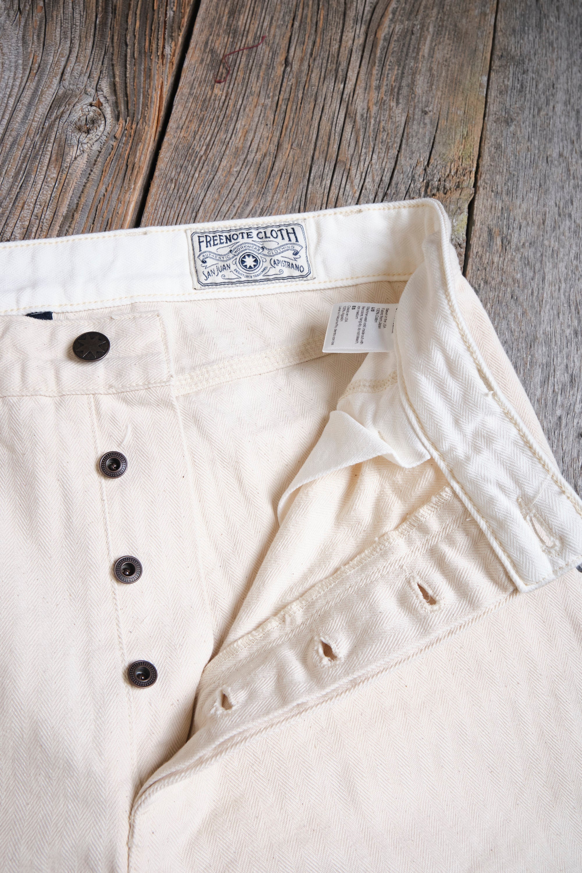 Ortega Pant 13 Ounce Natural Herringbone