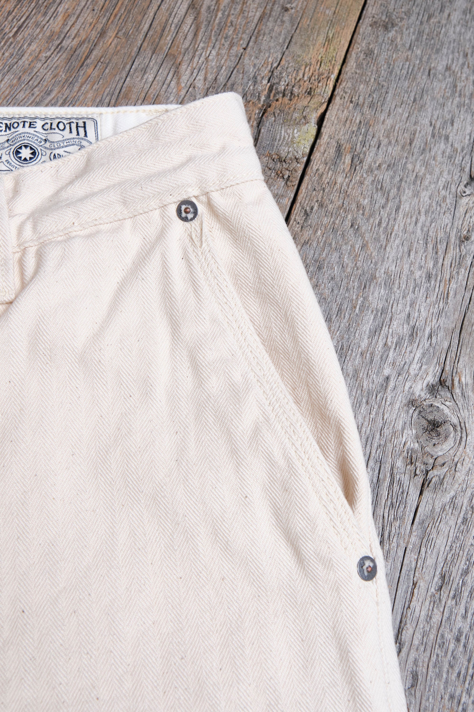 Ortega Pant 13 Ounce Natural Herringbone