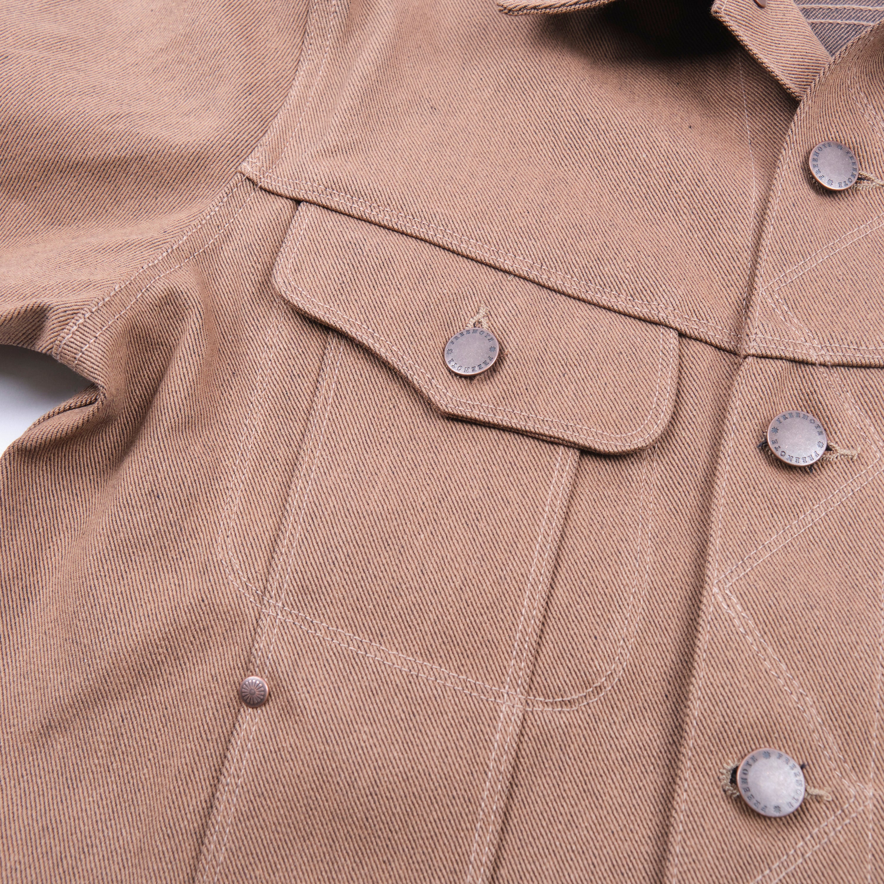 High Low 15 Ounce Brown Denim Jacket