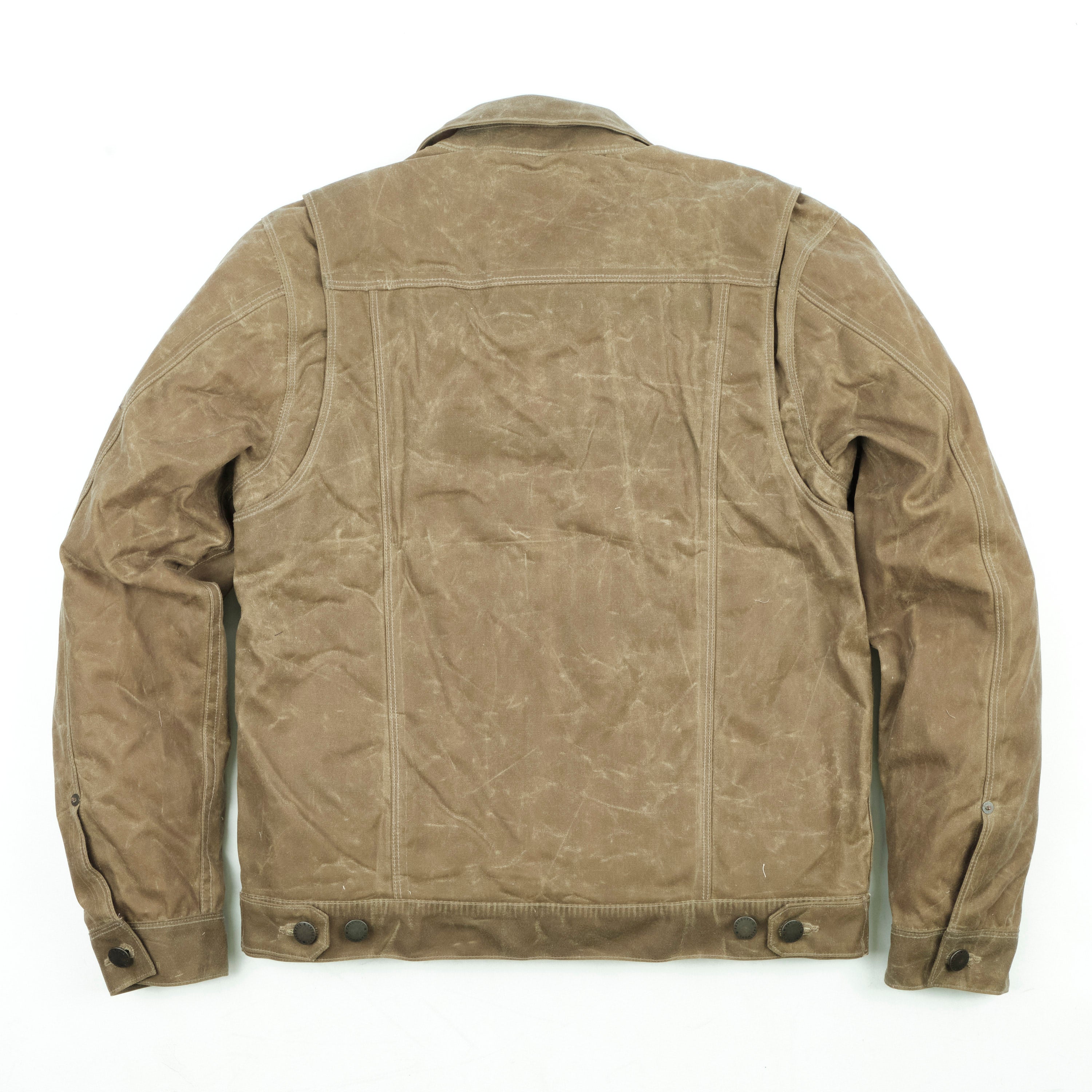 Riders Jacket Waxed Canvas Tobacco Purple Interior