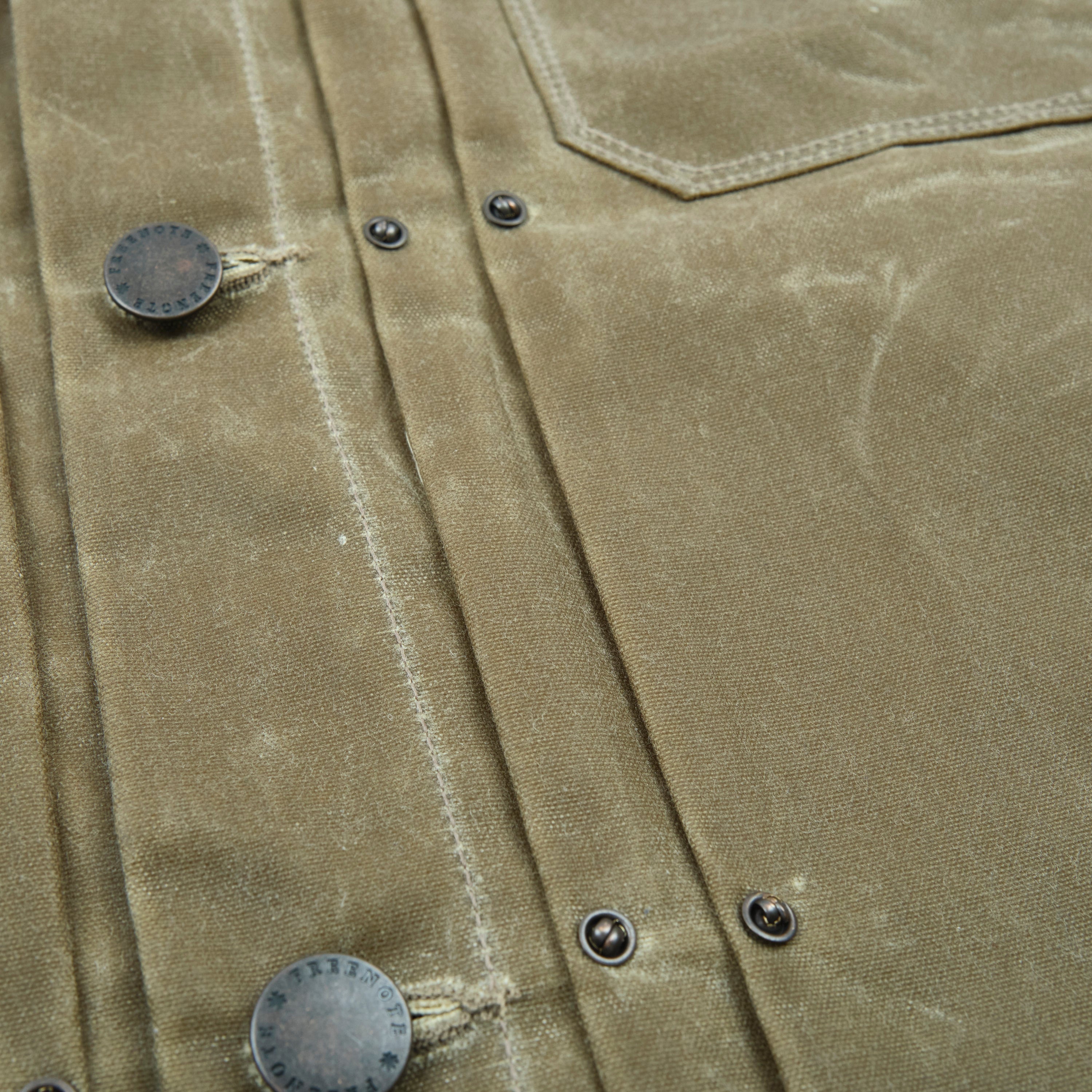 Riders Jacket Waxed Canvas Tobacco Purple Interior