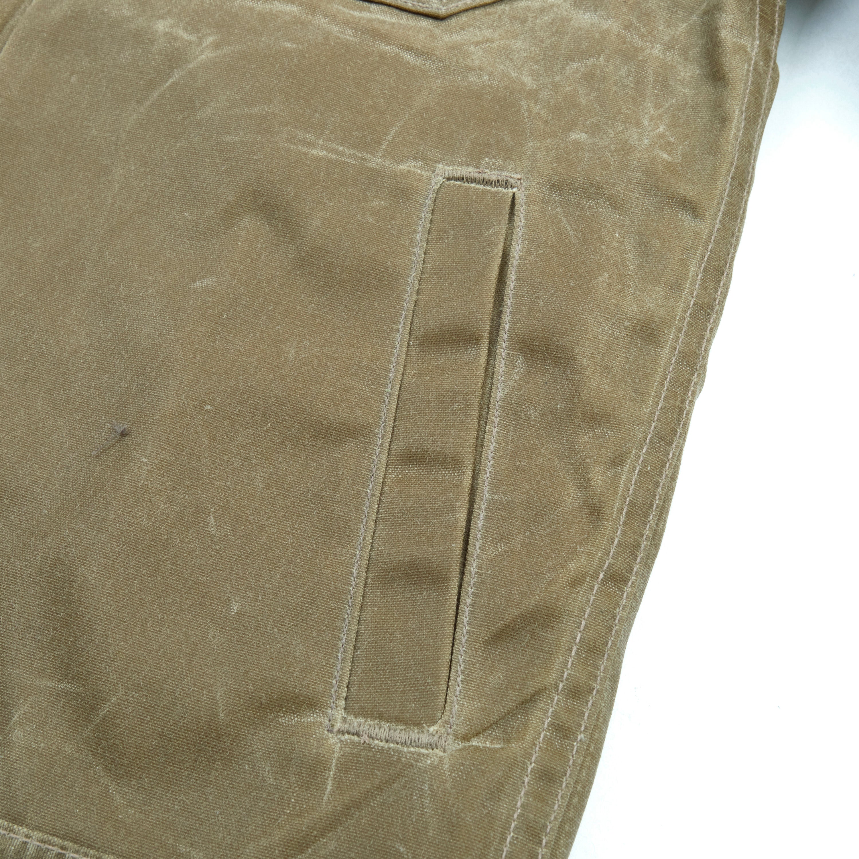 Riders Jacket Waxed Canvas Tobacco Purple Interior