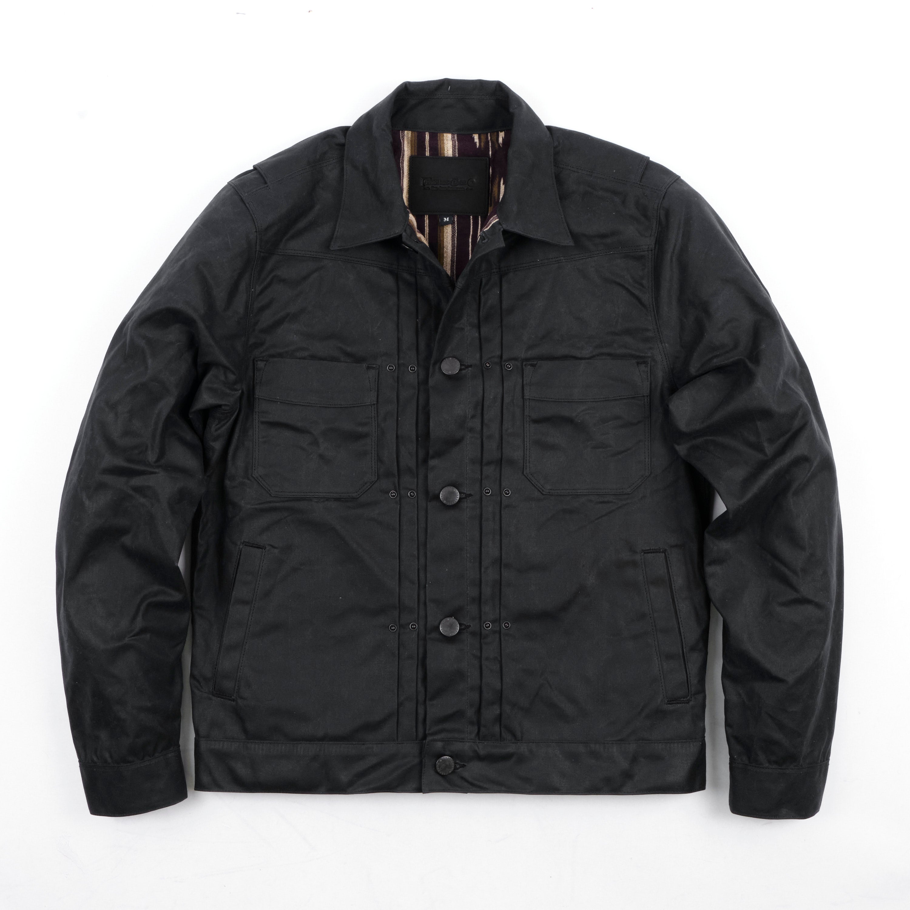 Riders Jacket Waxed Canvas <span>Black</span>