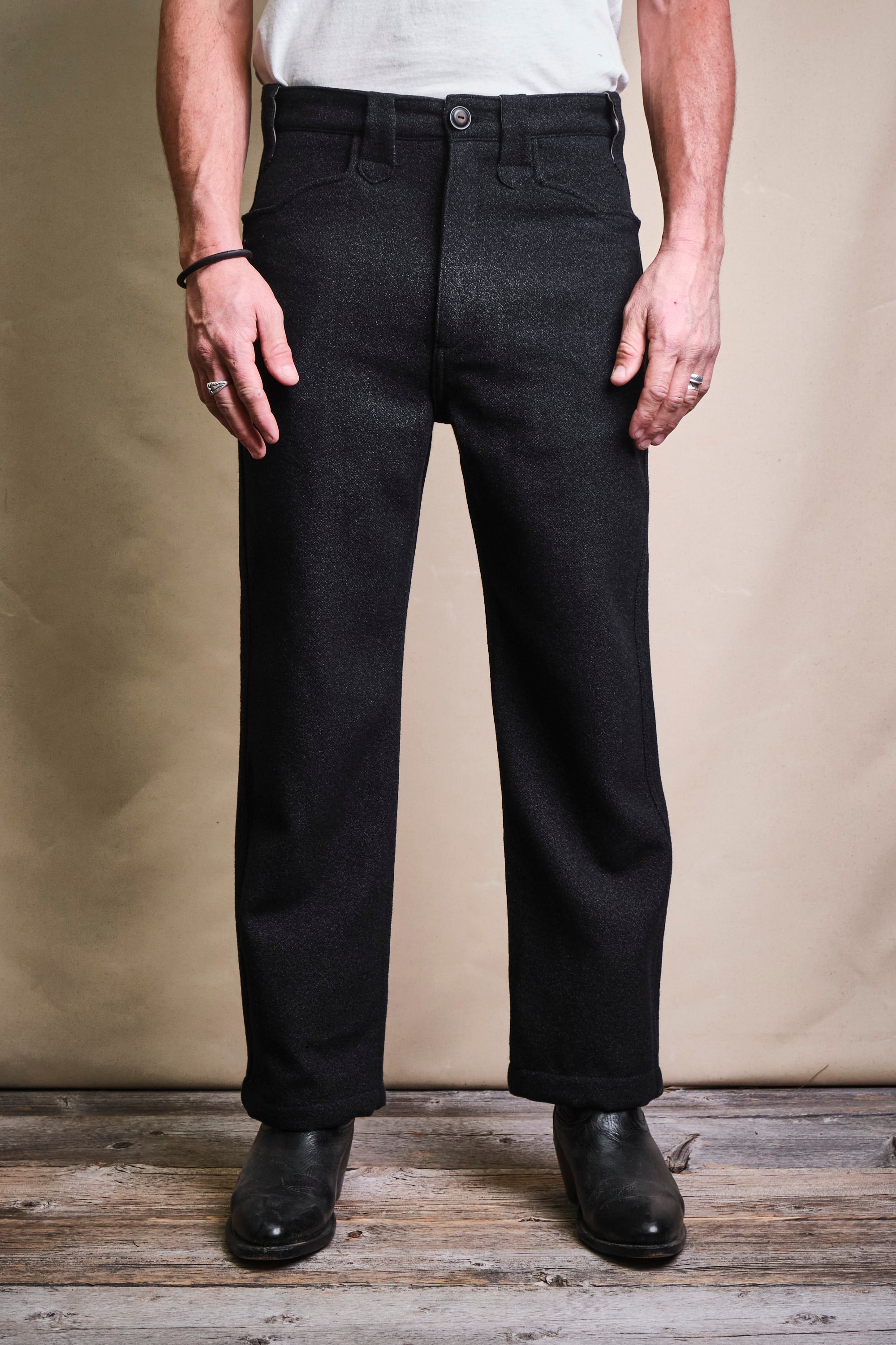 Duster Pant Black Wool