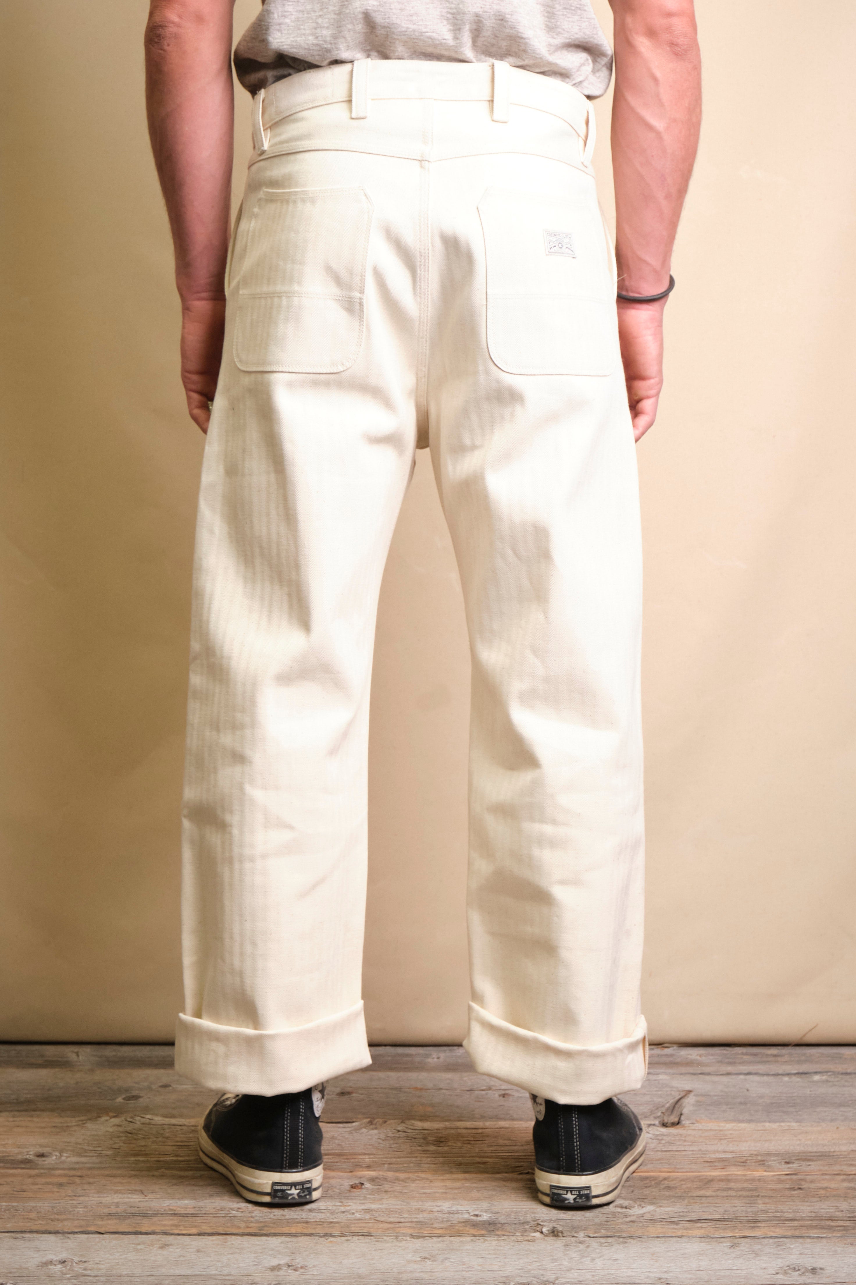 Ortega Pant 13 Ounce Natural Herringbone