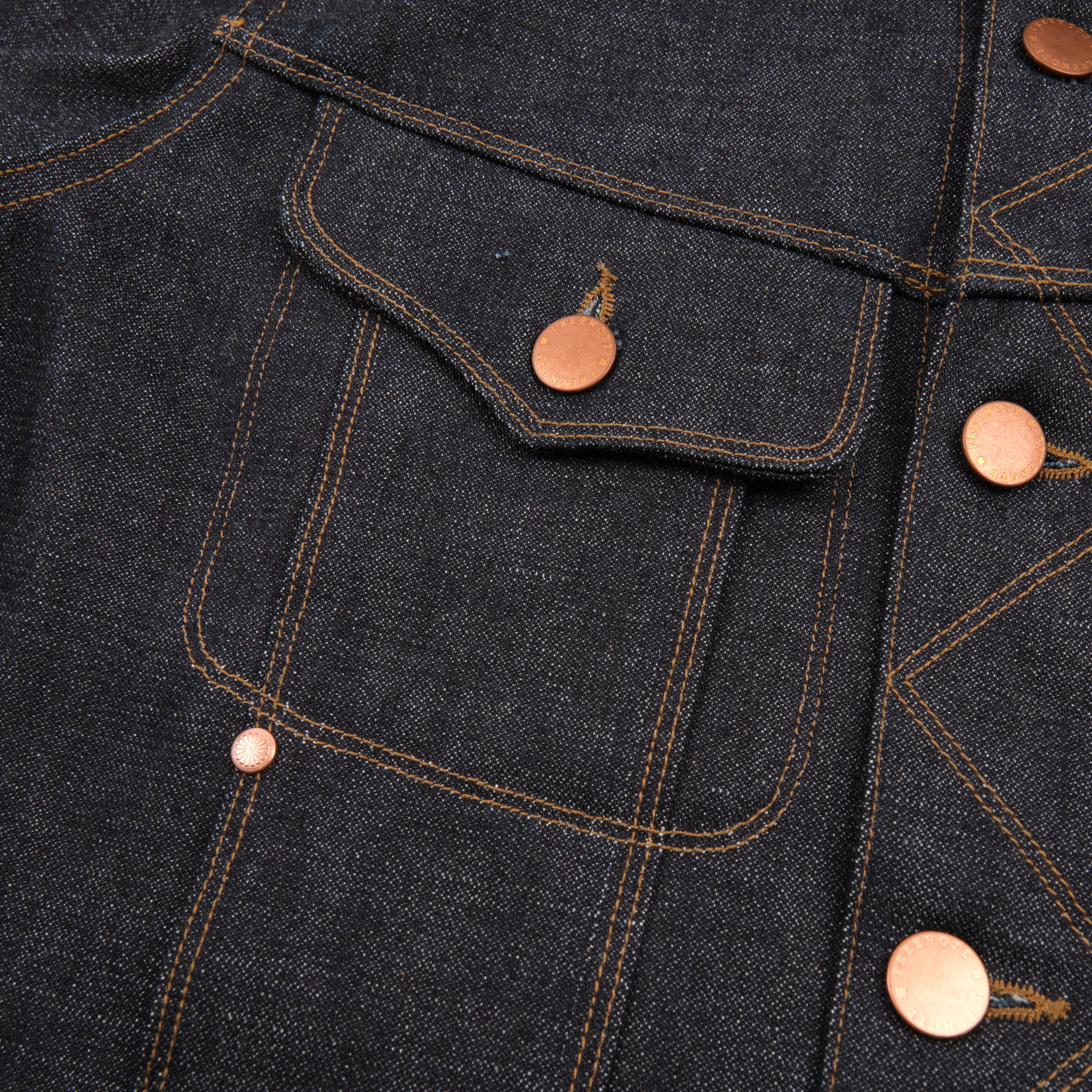 High Low Denim Jacket Broken Twill