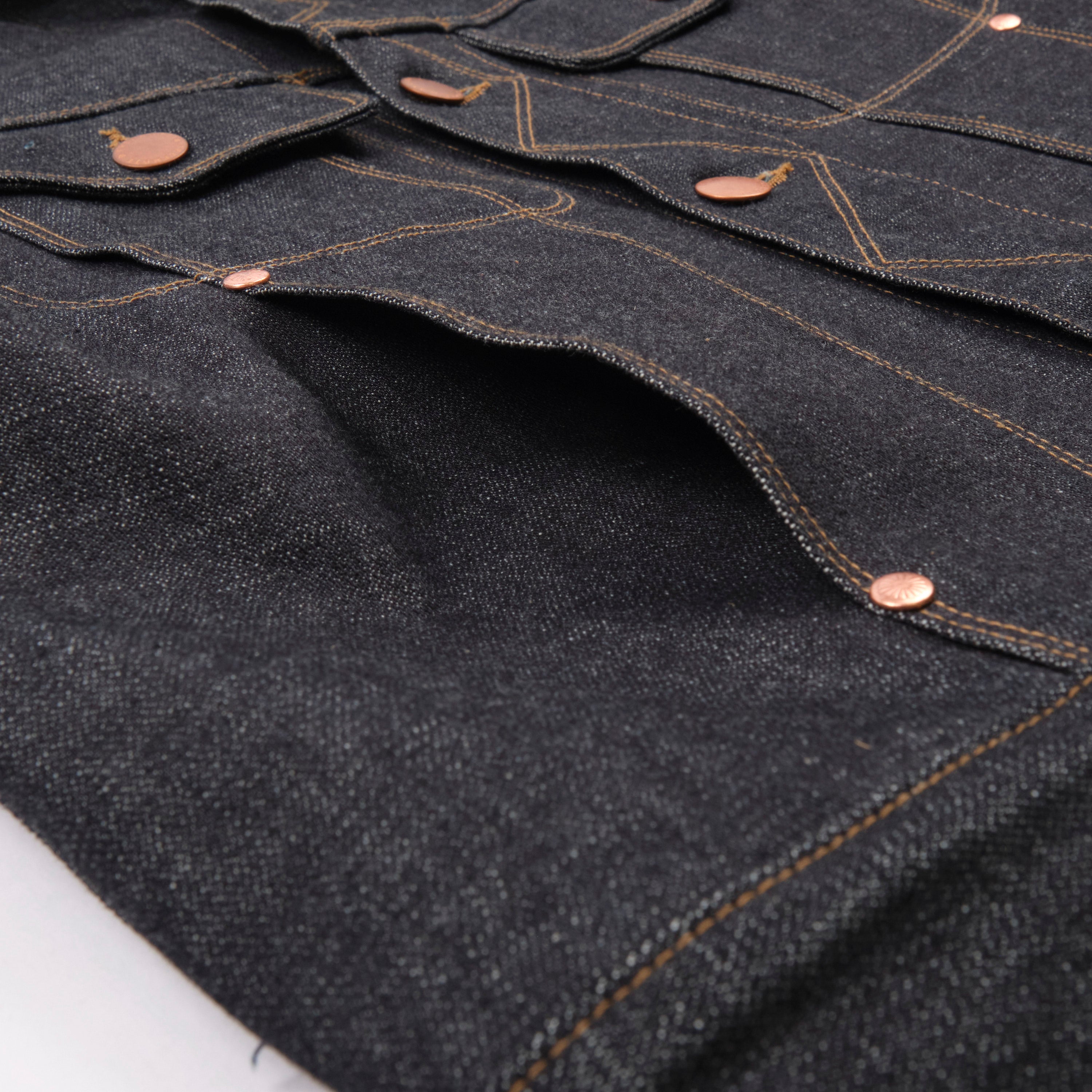 High Low Denim Jacket Broken Twill