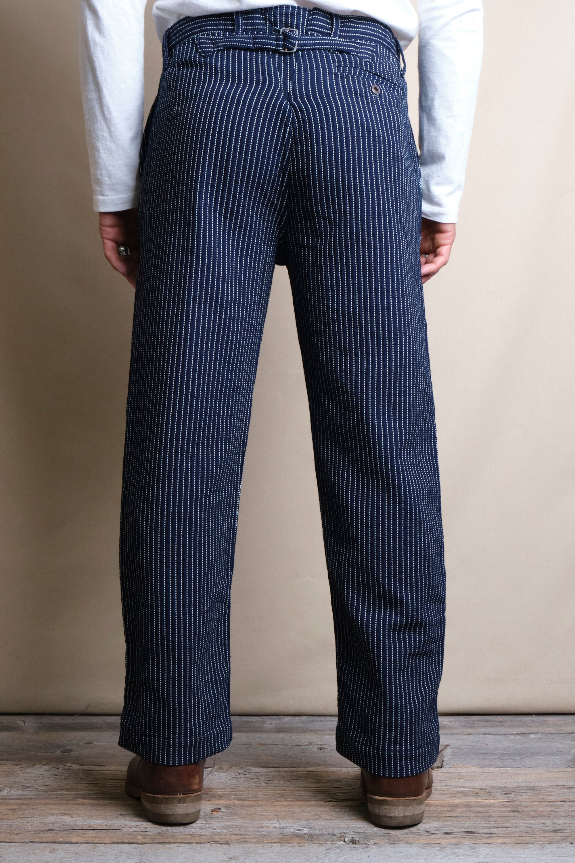 Western Pant Blue Dobby Stripe