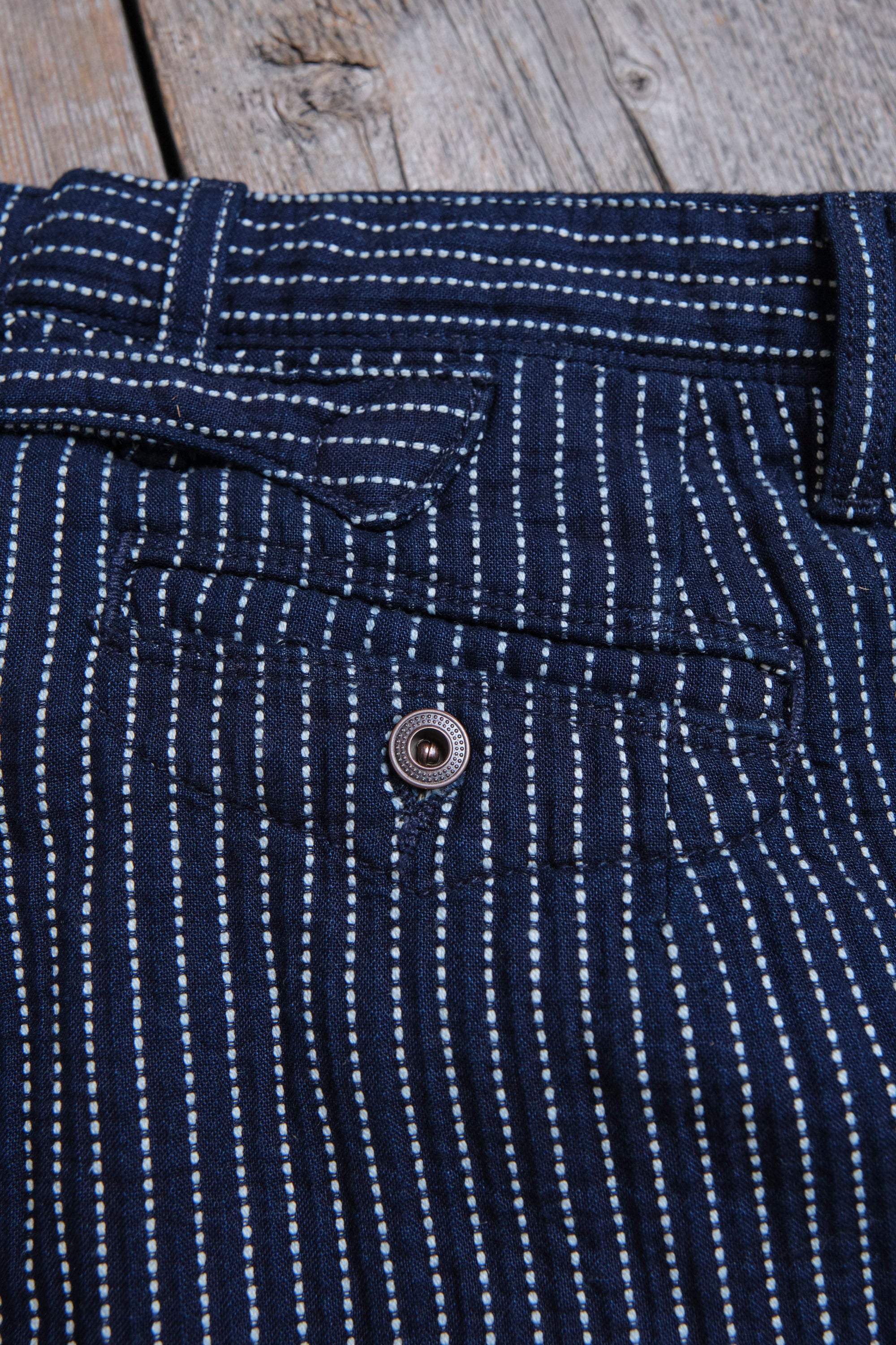 Western Pant Blue Dobby Stripe