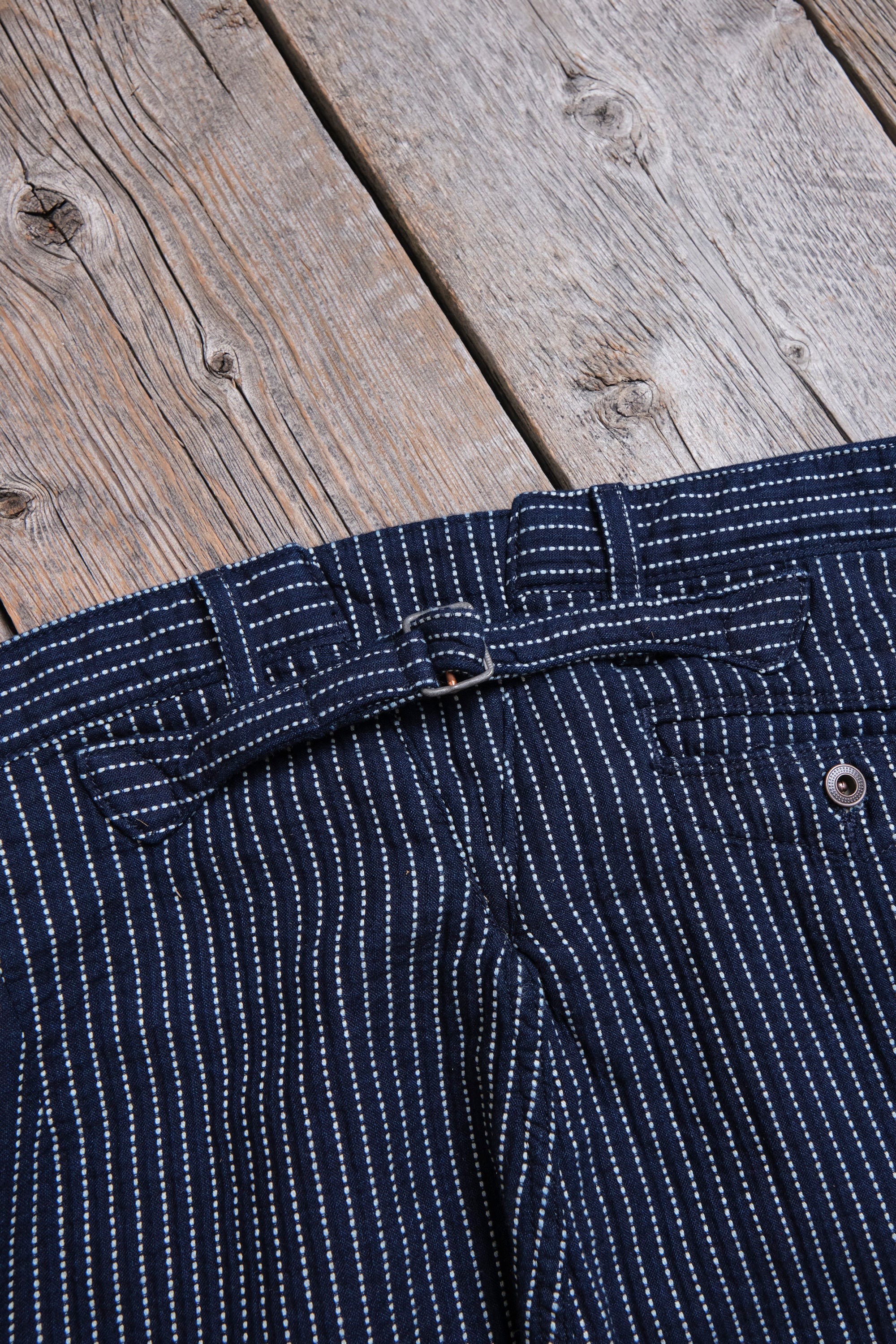Western Pant Blue Dobby Stripe