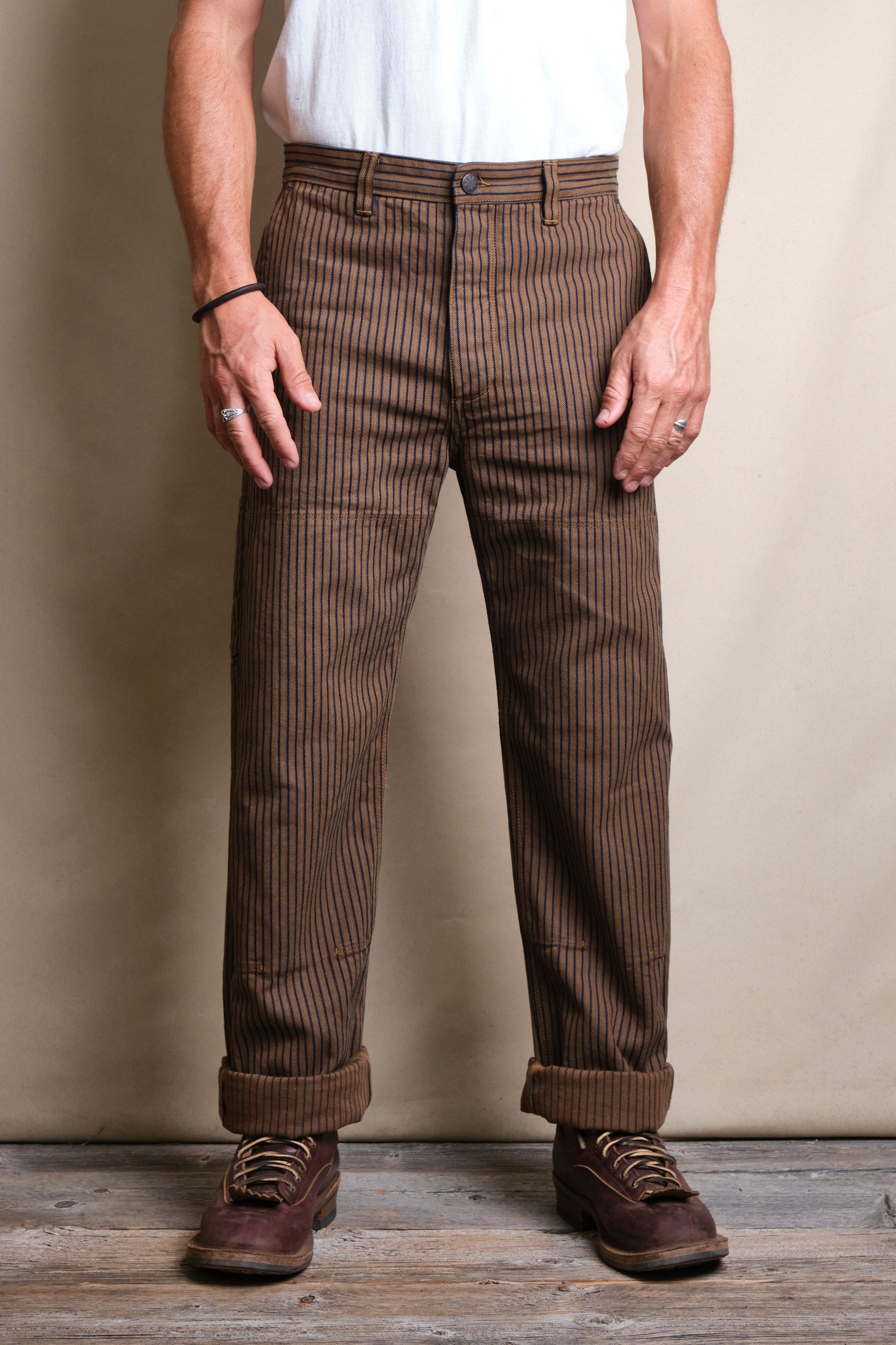 Ortega Pant | Brown Herringbone Dobby