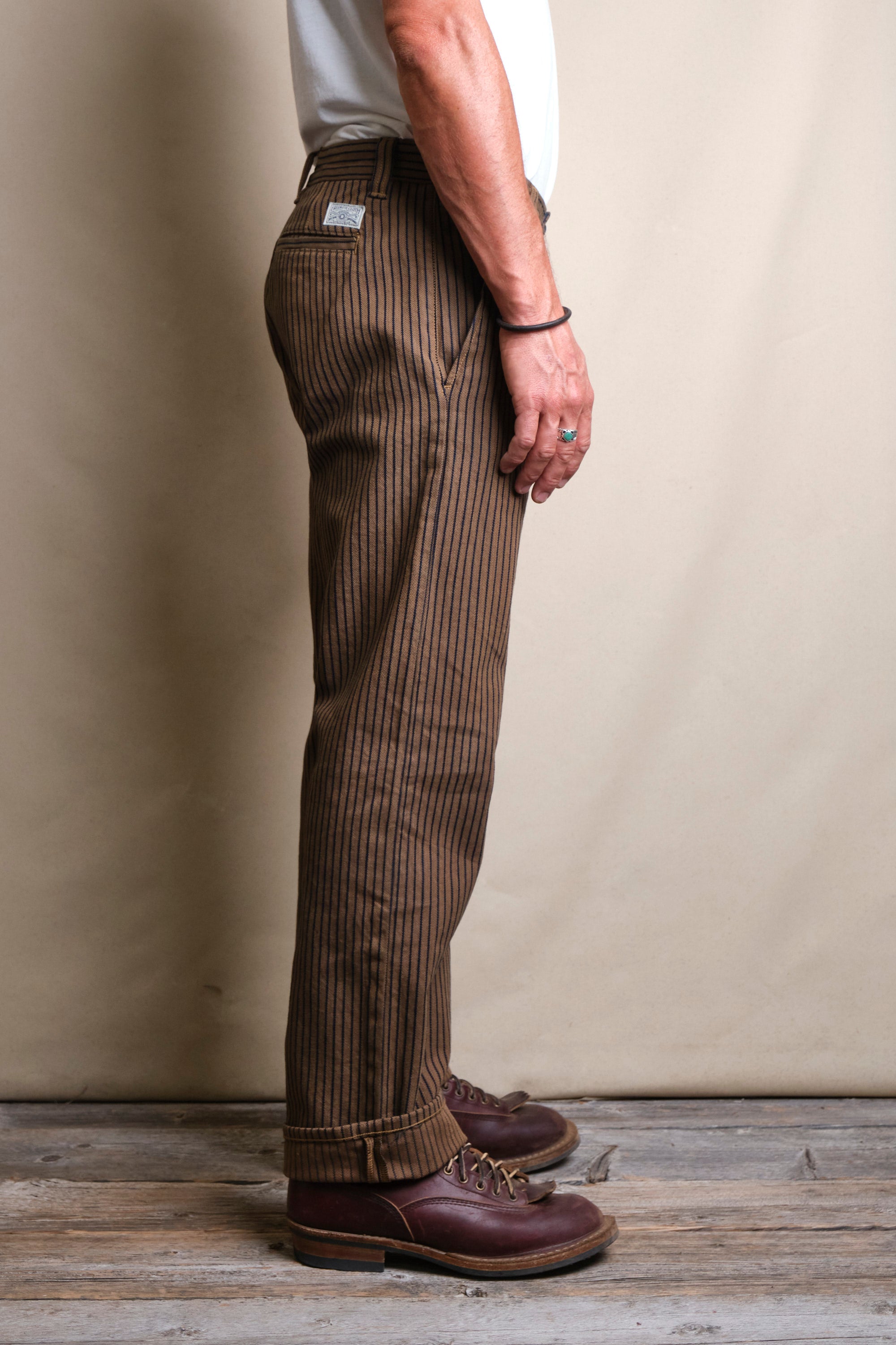 Deck Pant Brown Herringbone Dobby
