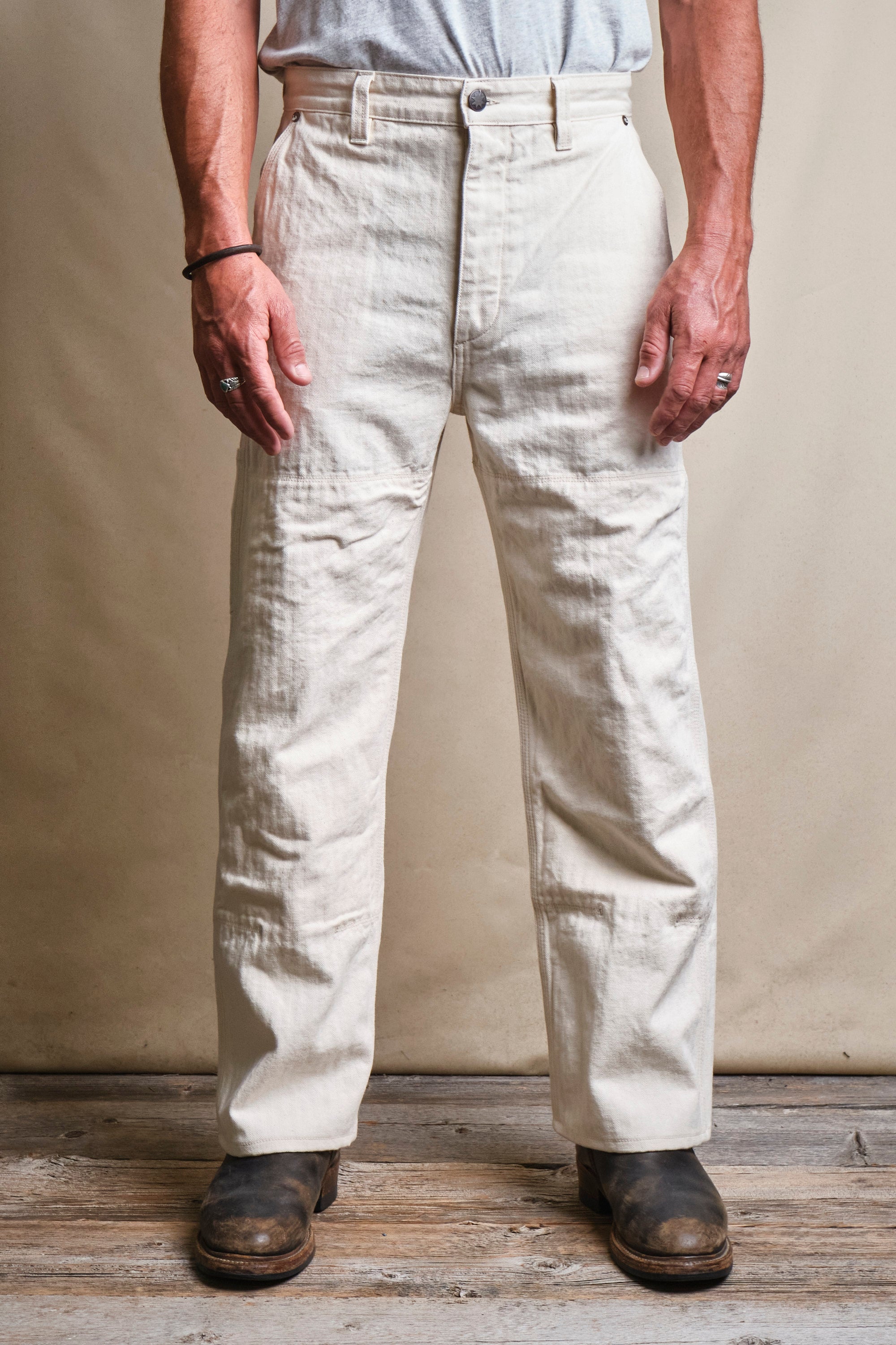 Ortega Pant | 13 Ounce Natural Herringbone