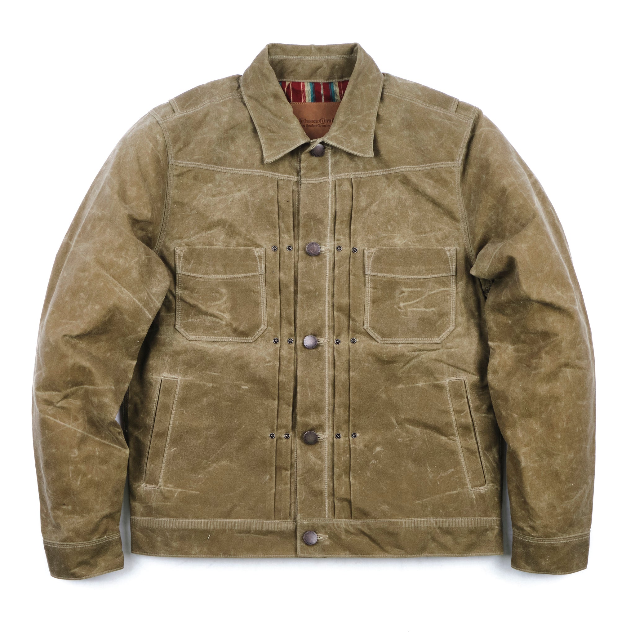 Riders Jacket Waxed Canvas | Tobacco Brown Interior display picture 1