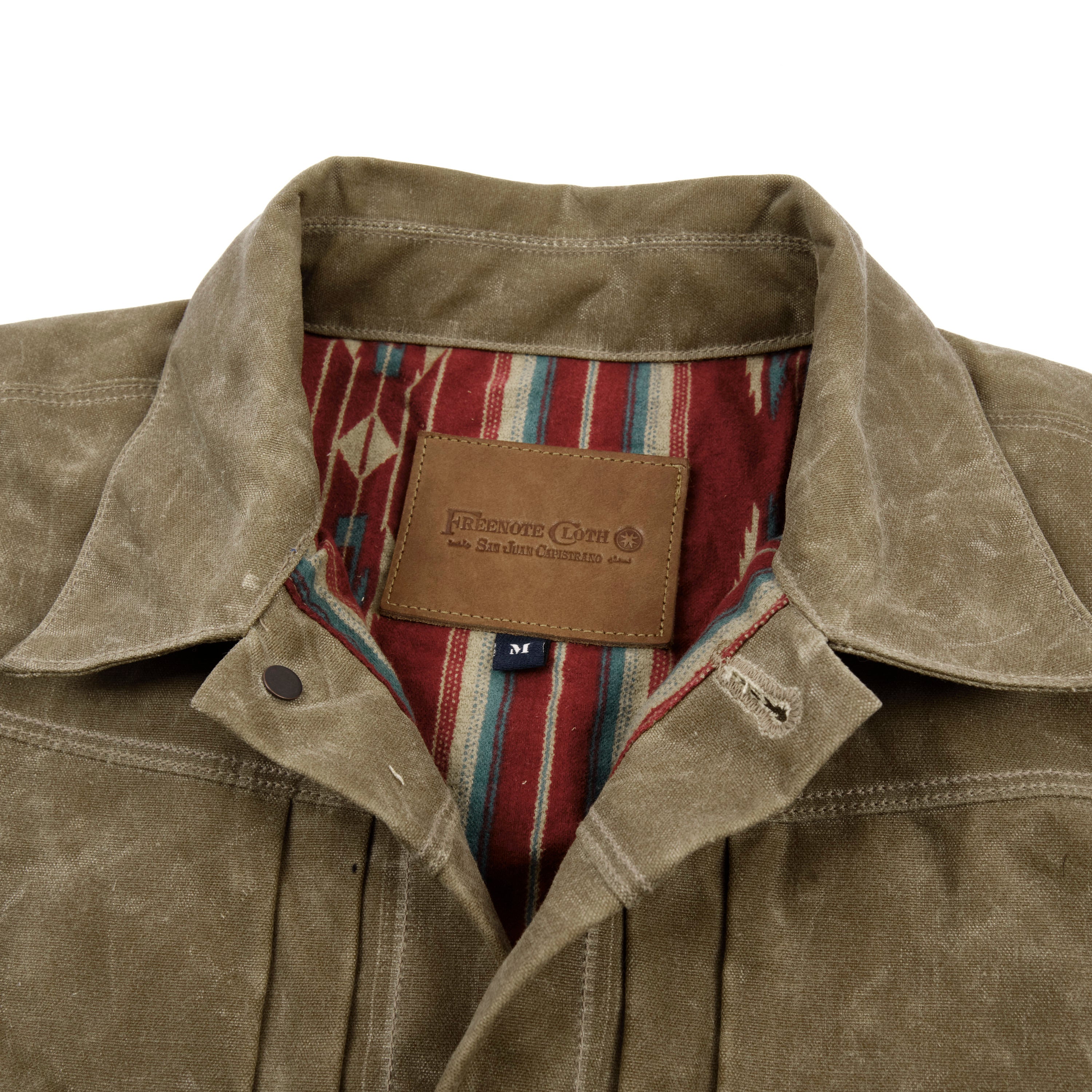 Riders Jacket Waxed Canvas Tobacco Red Interior