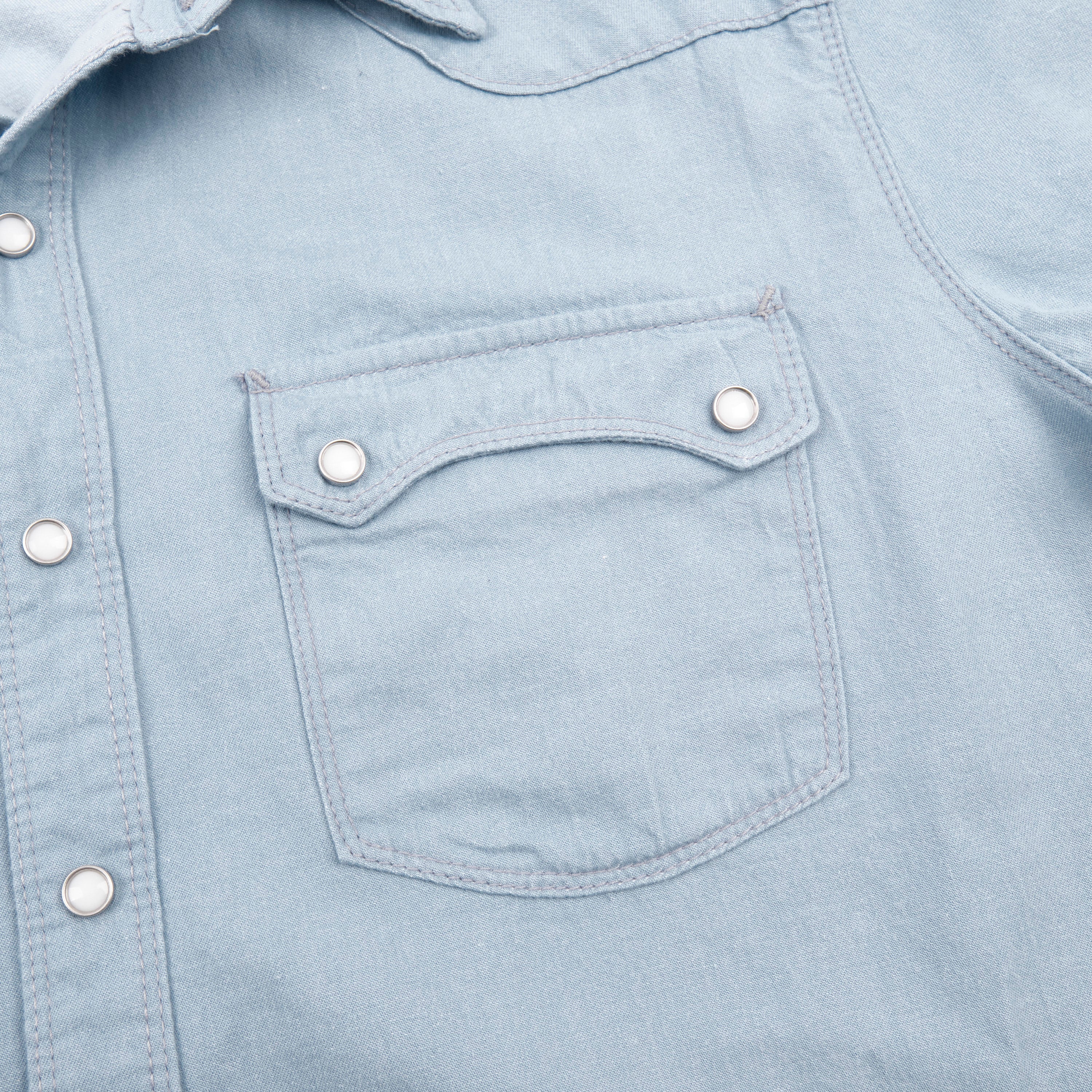 Modern Western Clear Blue Chambray