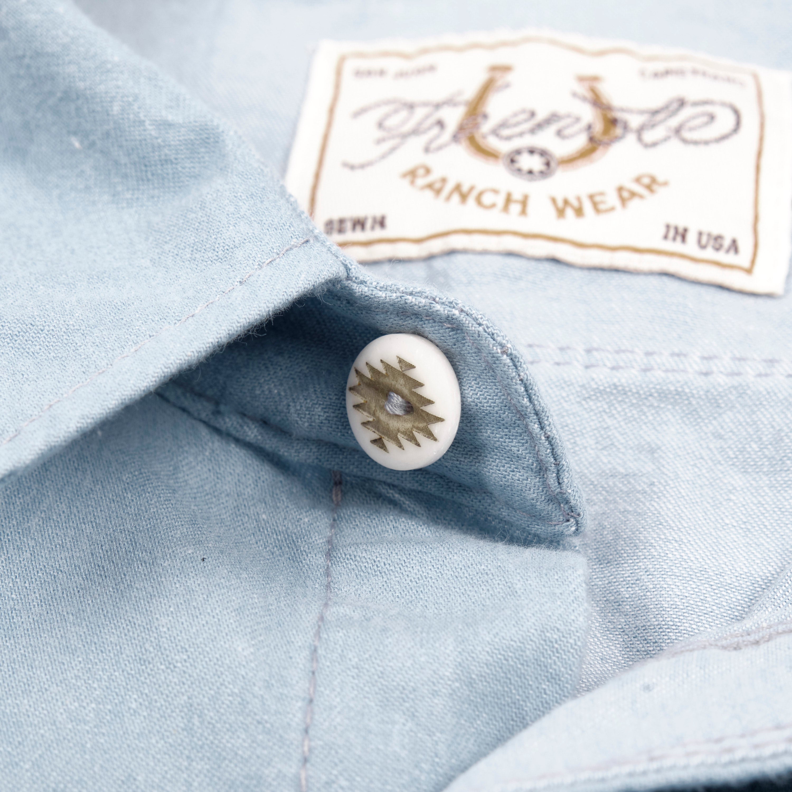 Modern Western Clear Blue Chambray