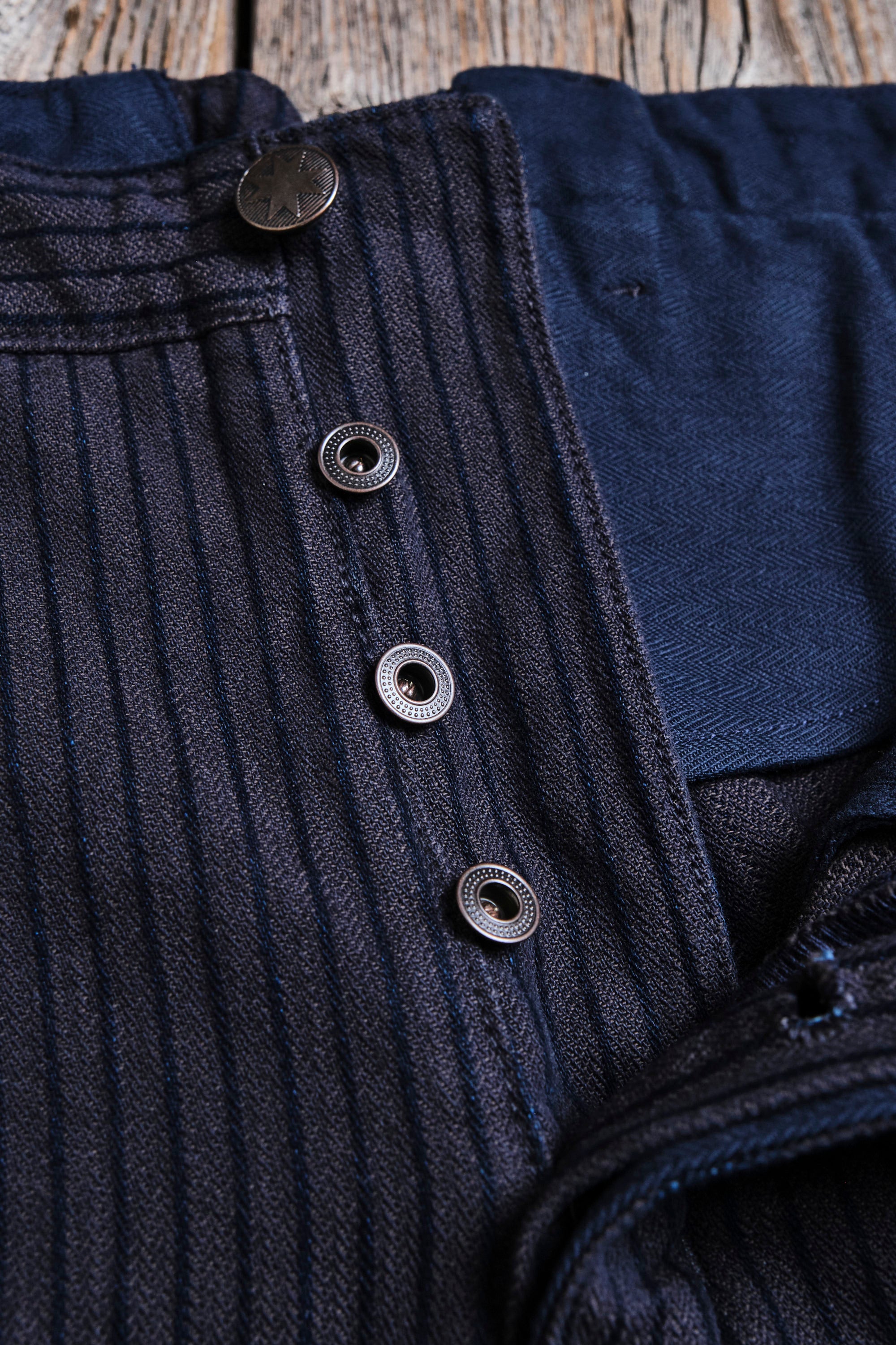 Western Pant Indigo Herringbone Dobby